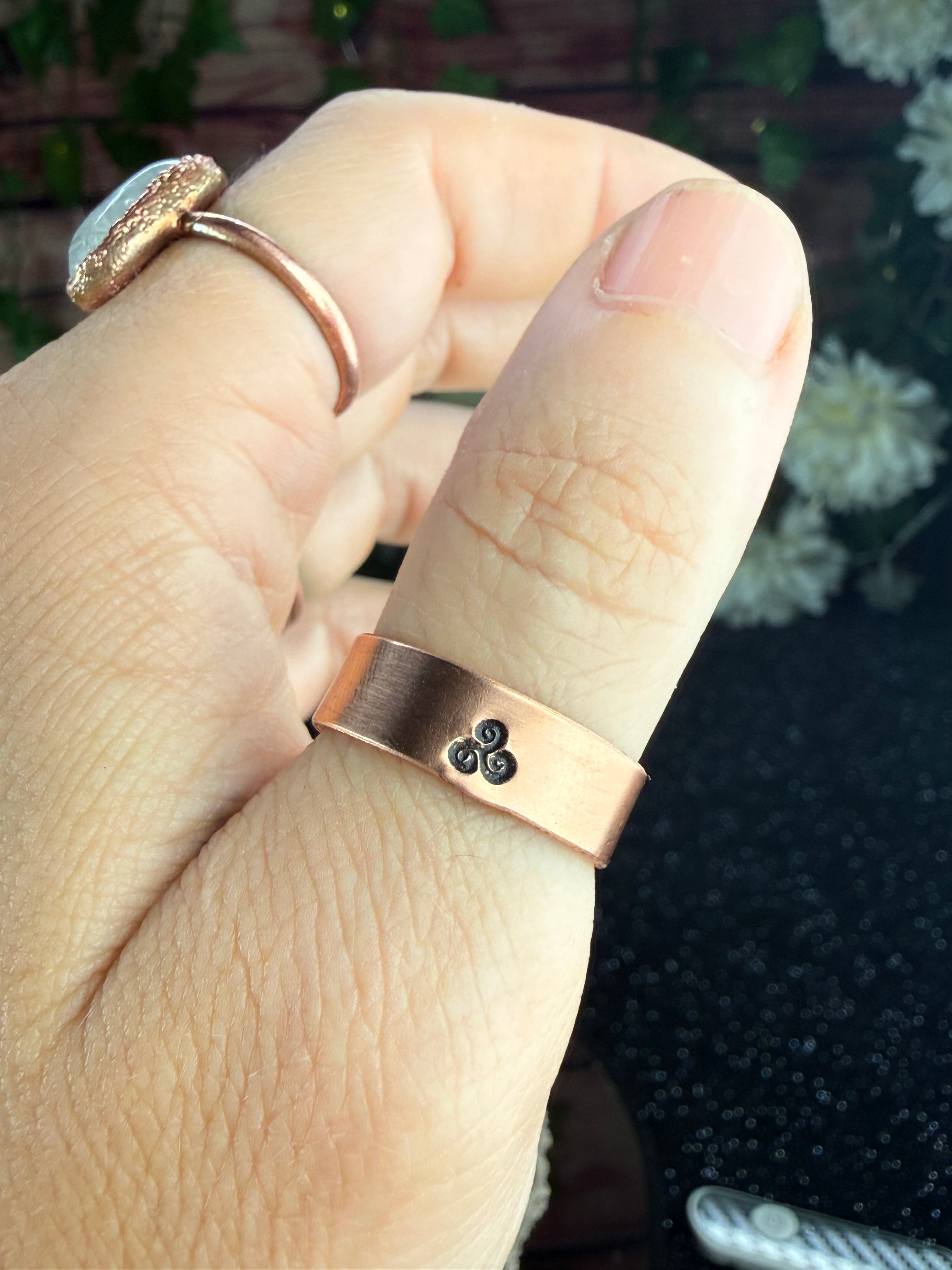 Triskelion Copper Ring