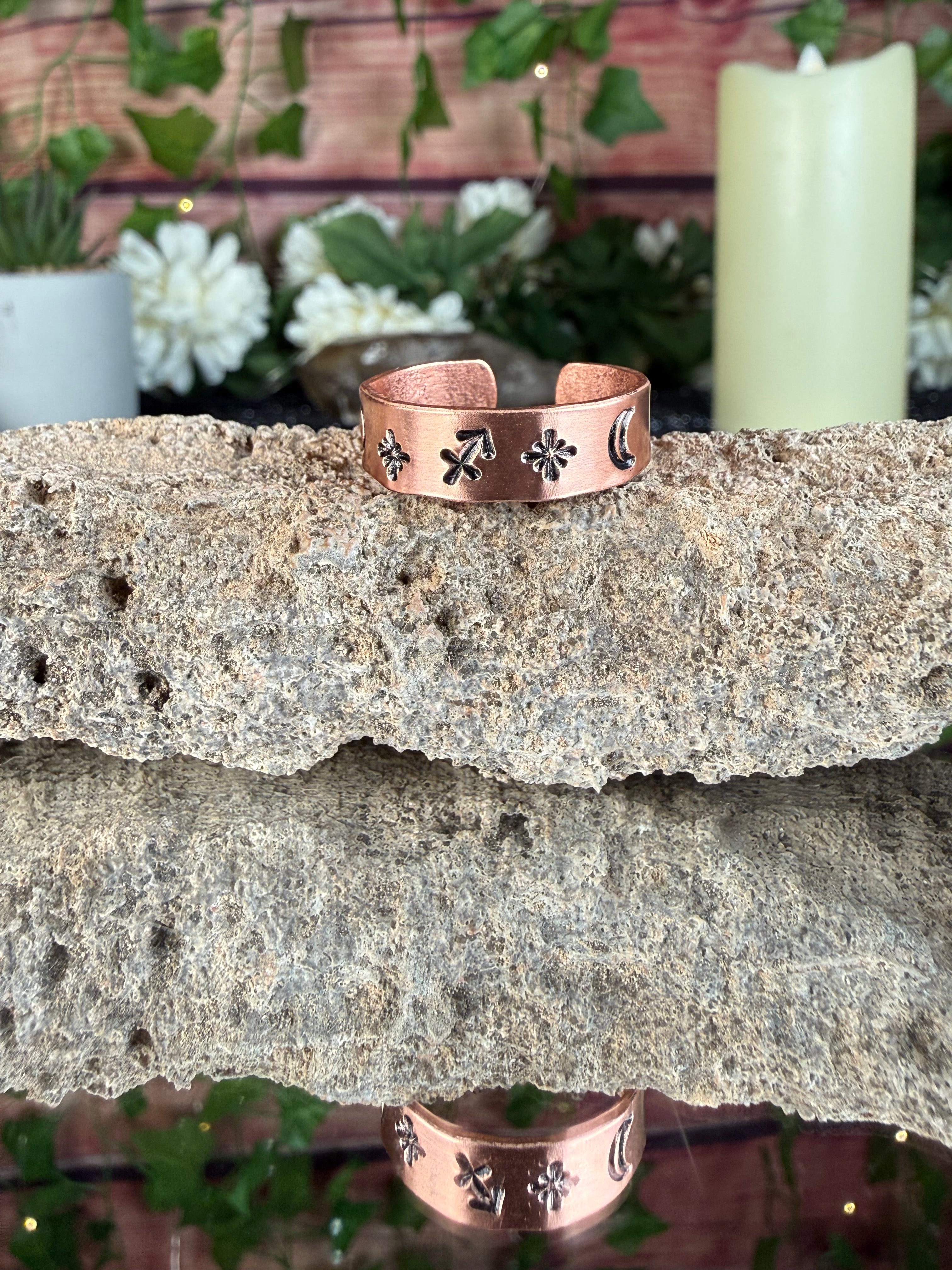 ✨Sagittarius Copper Adjustable Ring