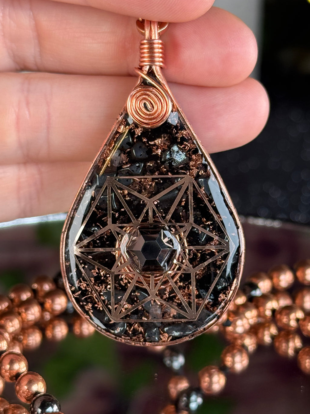 Orgonite Mala for Stability, Grounding, and Growth