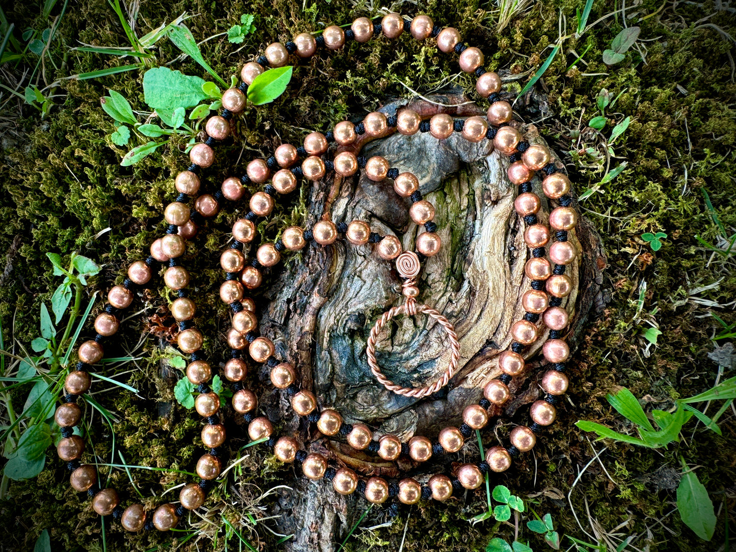 Copper Beaded Mala w/ Tensor Ring 💫