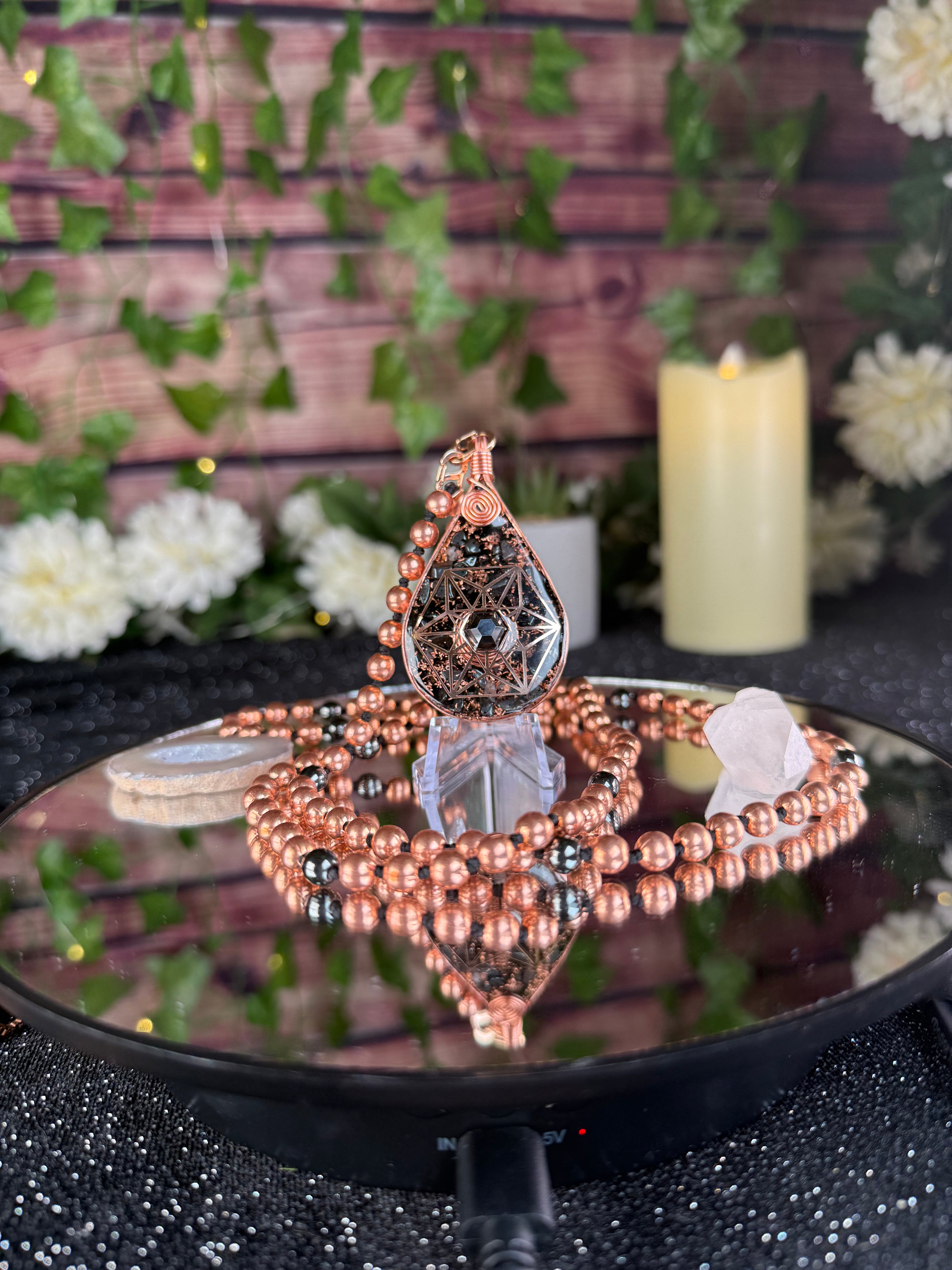 Orgonite Mala for Stability, Grounding, and Growth