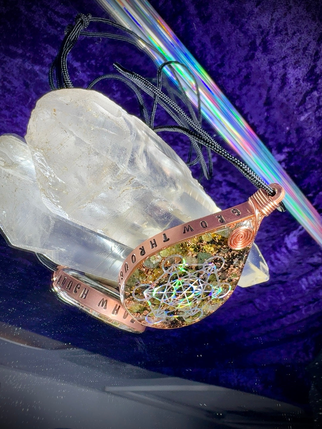 “Grow Through What You Go Through” Peridot & Prehnite