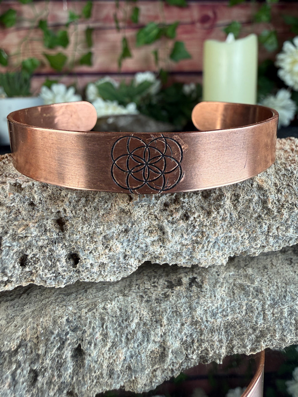 Seed of Life Copper Cuff Bracelet
