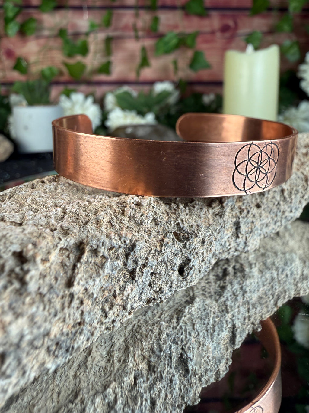 Seed of Life Copper Cuff Bracelet