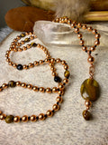 Tigers Eye and Copper Mala Necklace
