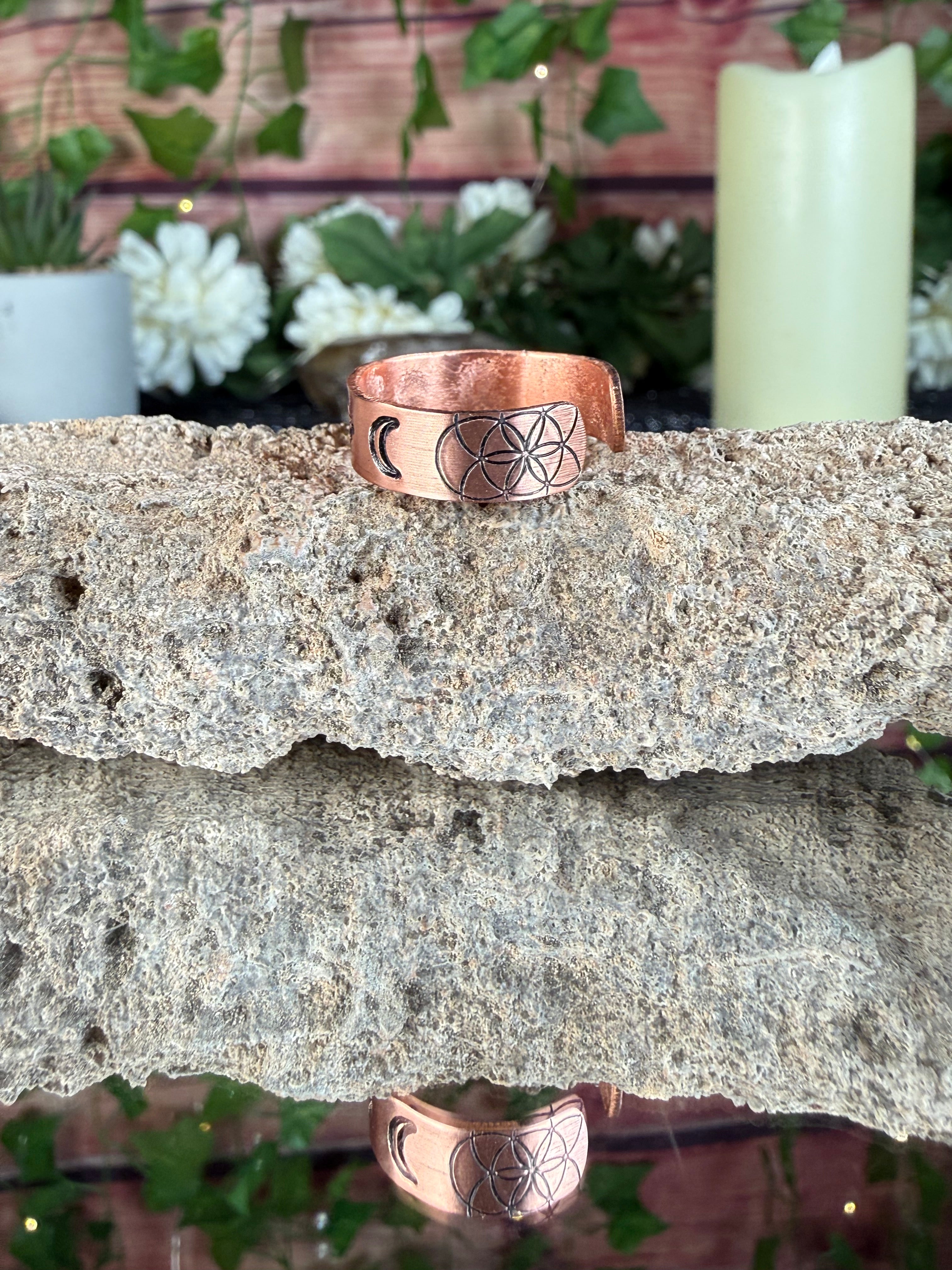 ✨Cancer Copper Adjustable Ring