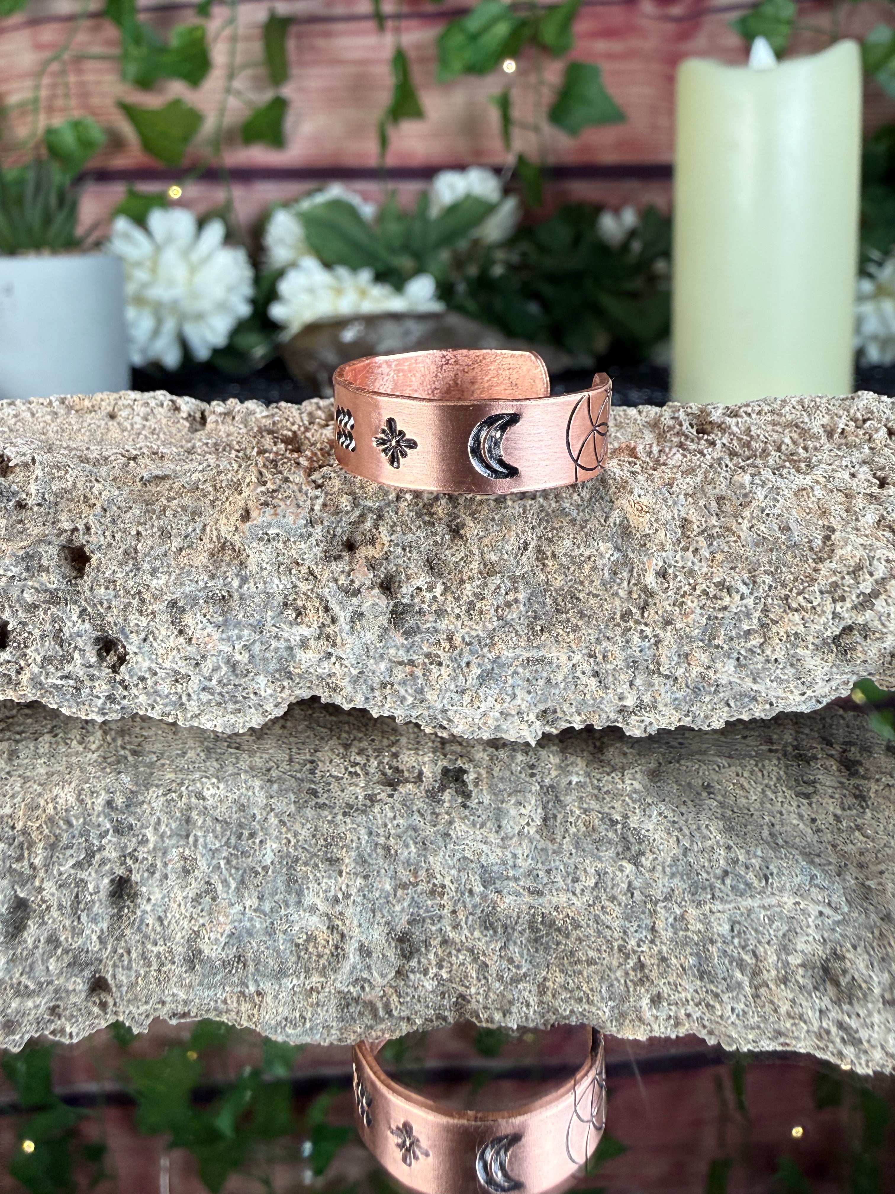 ✨Aquarius Copper Adjustable Ring