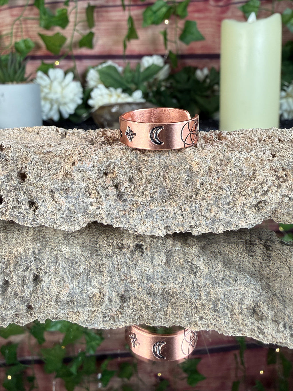 ✨Capricorn Copper Adjustable Ring