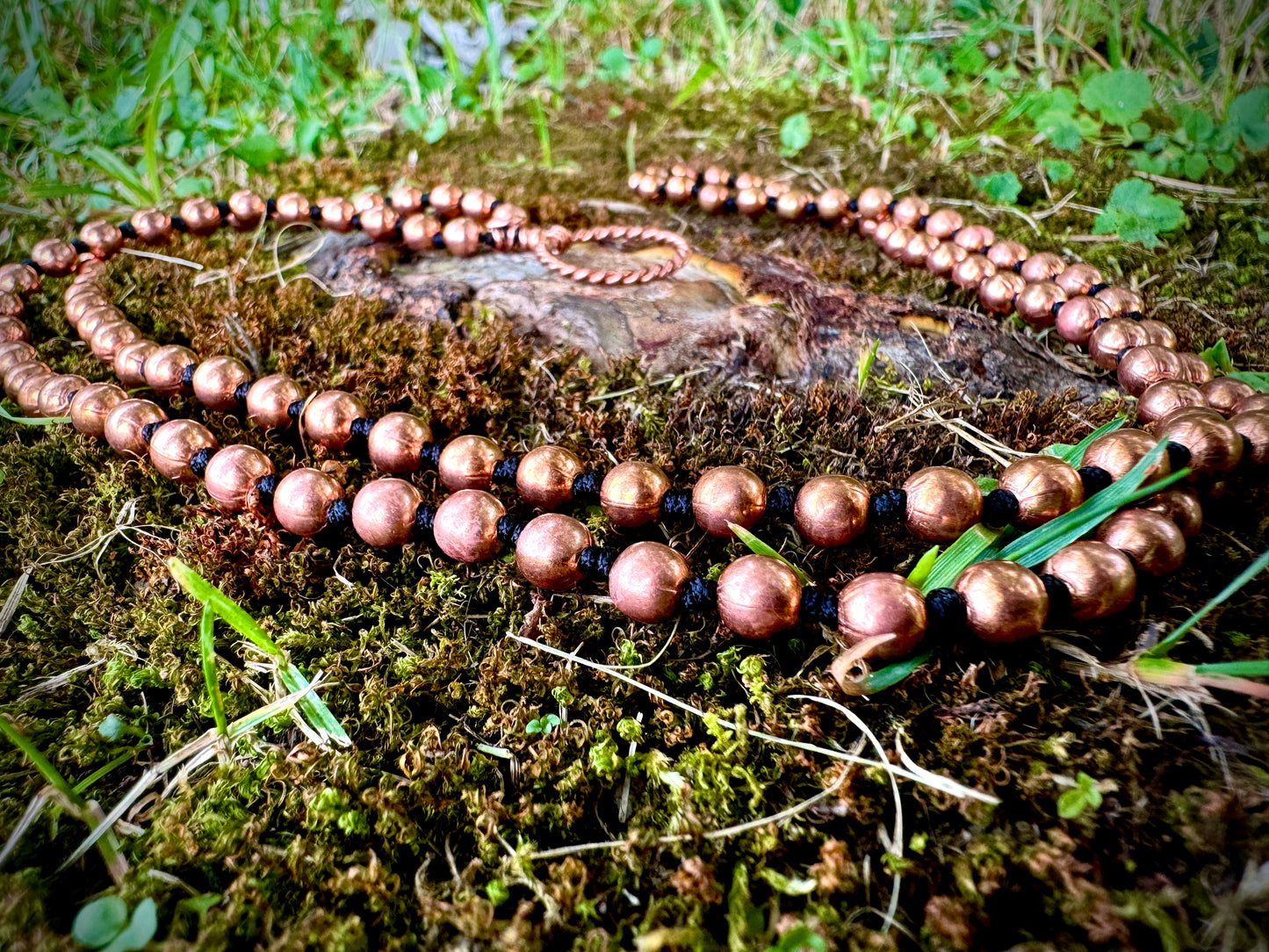 Copper Beaded Mala w/ Tensor Ring 💫