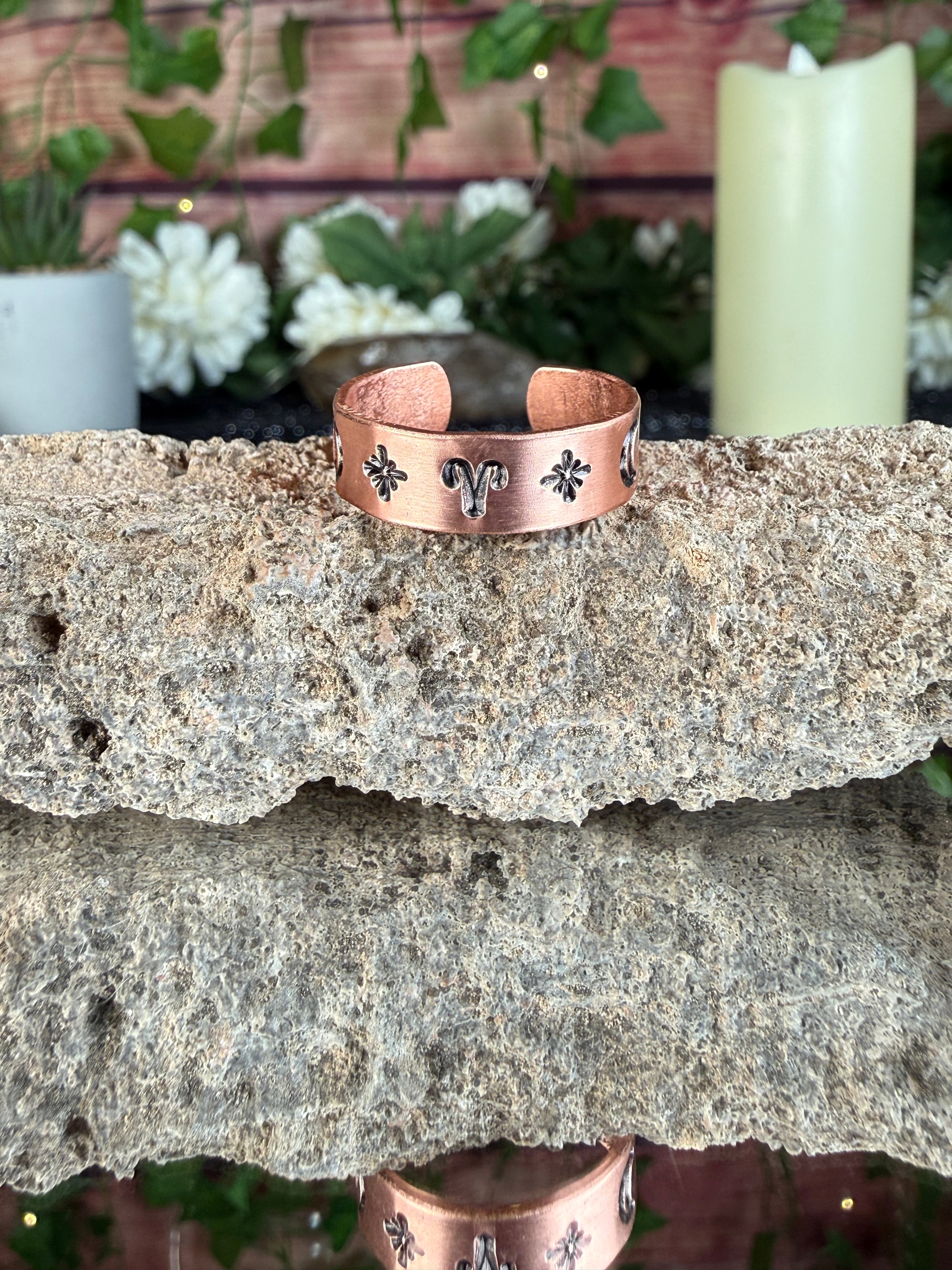 ✨Aries Copper Adjustable Ring