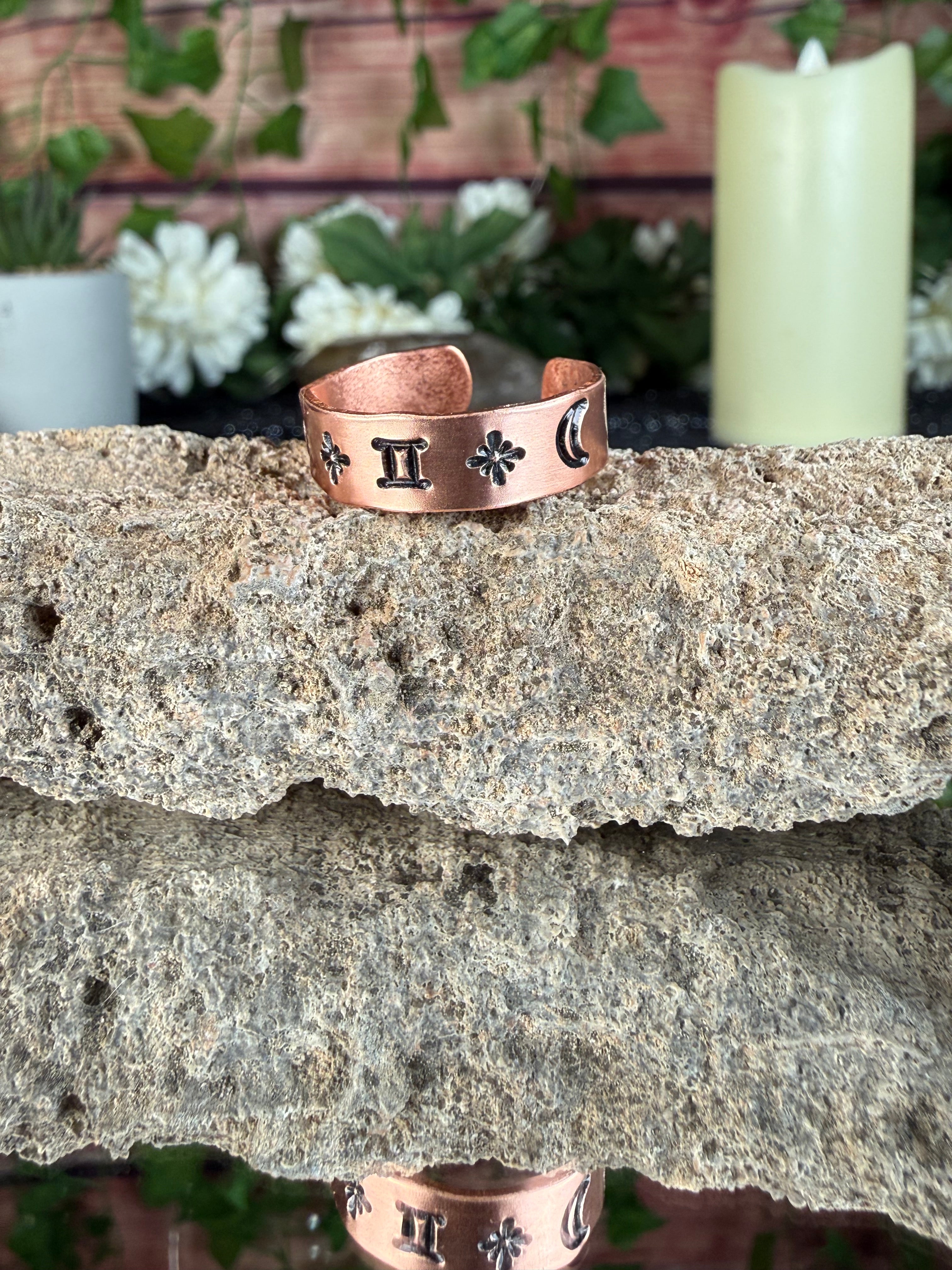 ✨Gemini Copper Adjustable Ring