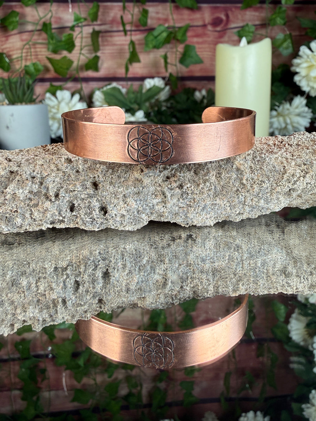 Seed of Life Copper Cuff Bracelet