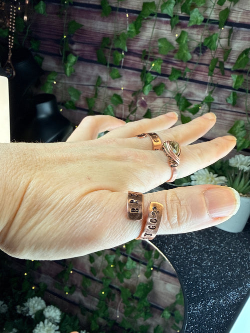 Breathe & Let go Adjustable Copper Ring