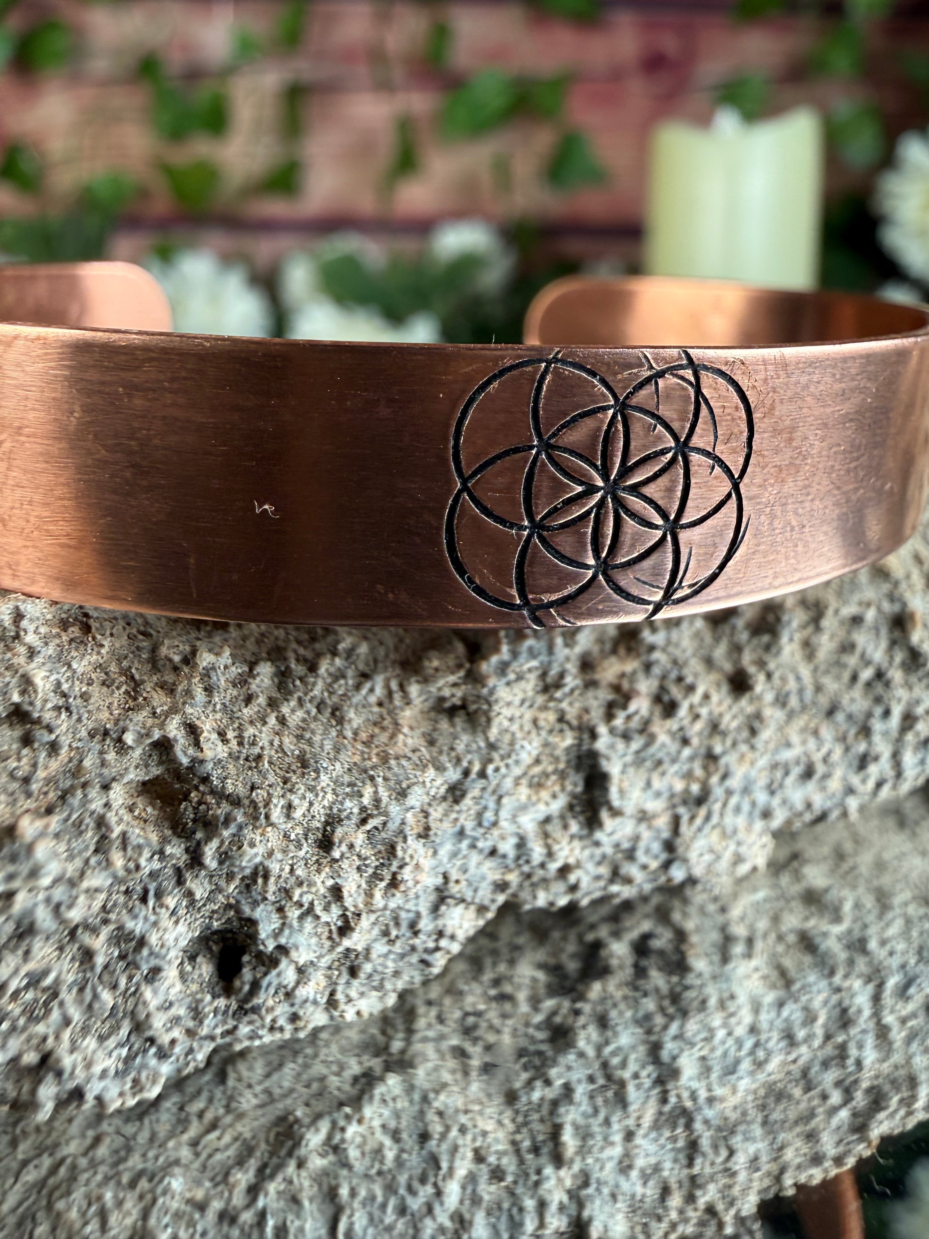 Seed of Life Copper Cuff Bracelet