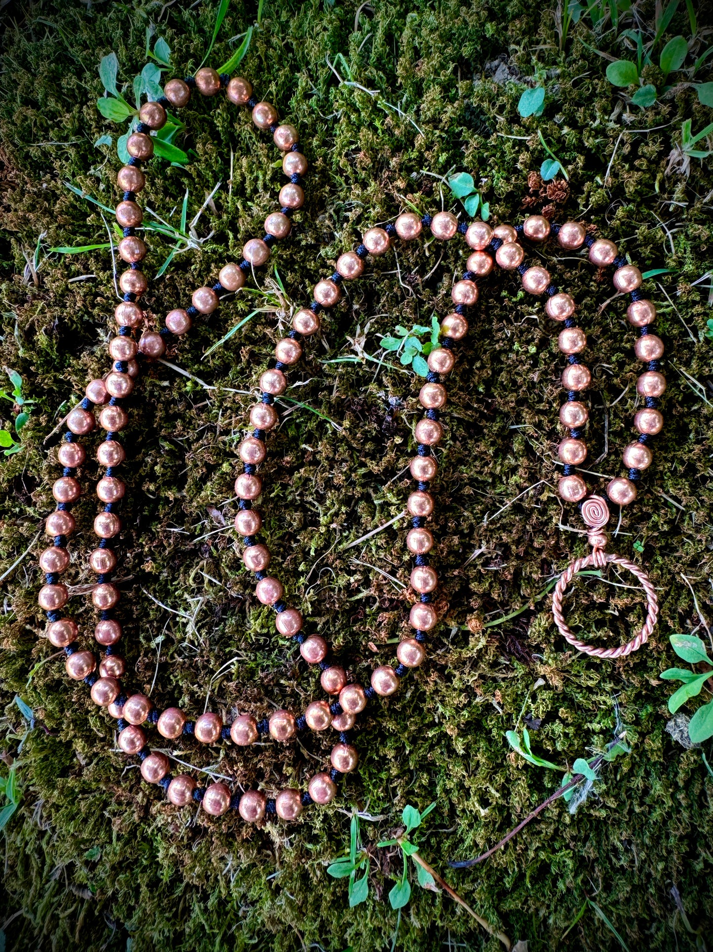 Copper Beaded Mala w/ Tensor Ring 💫