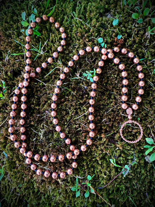 Copper Beaded Mala w/ Tensor Ring 💫