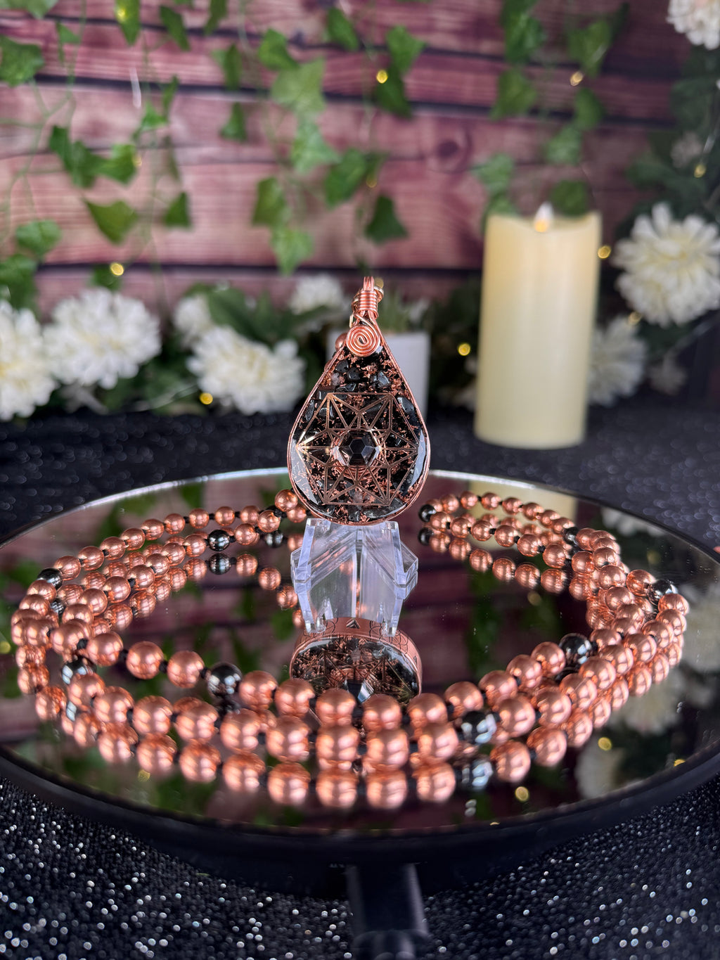 Orgonite Mala for Stability, Grounding, and Growth
