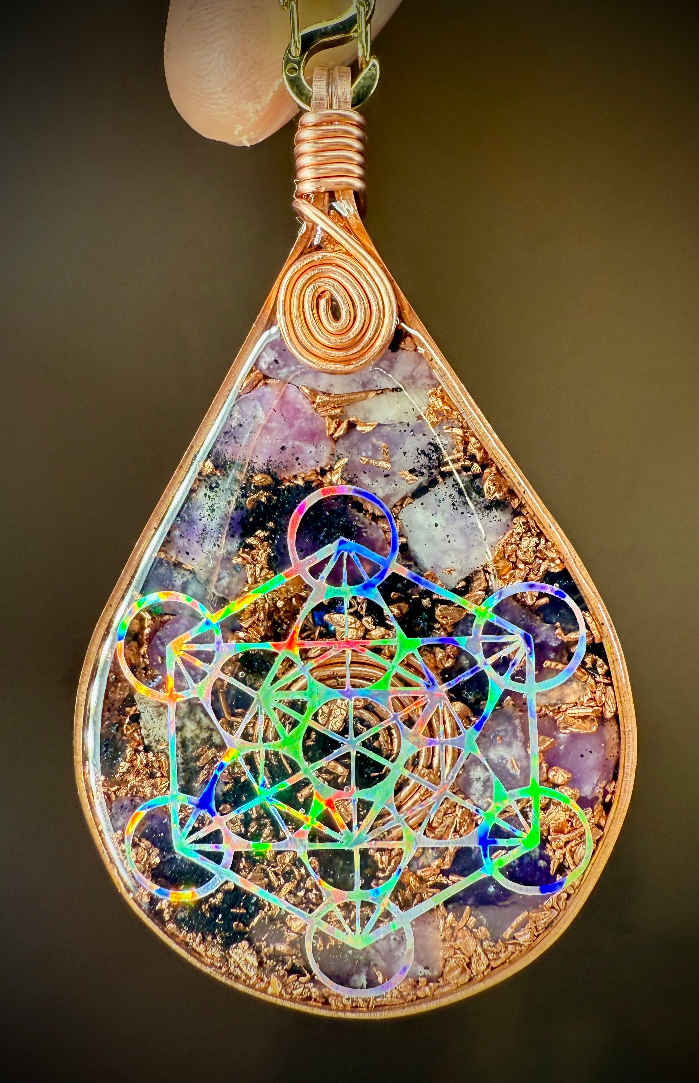 Calm & focused-Lepidolite & Aura Quart