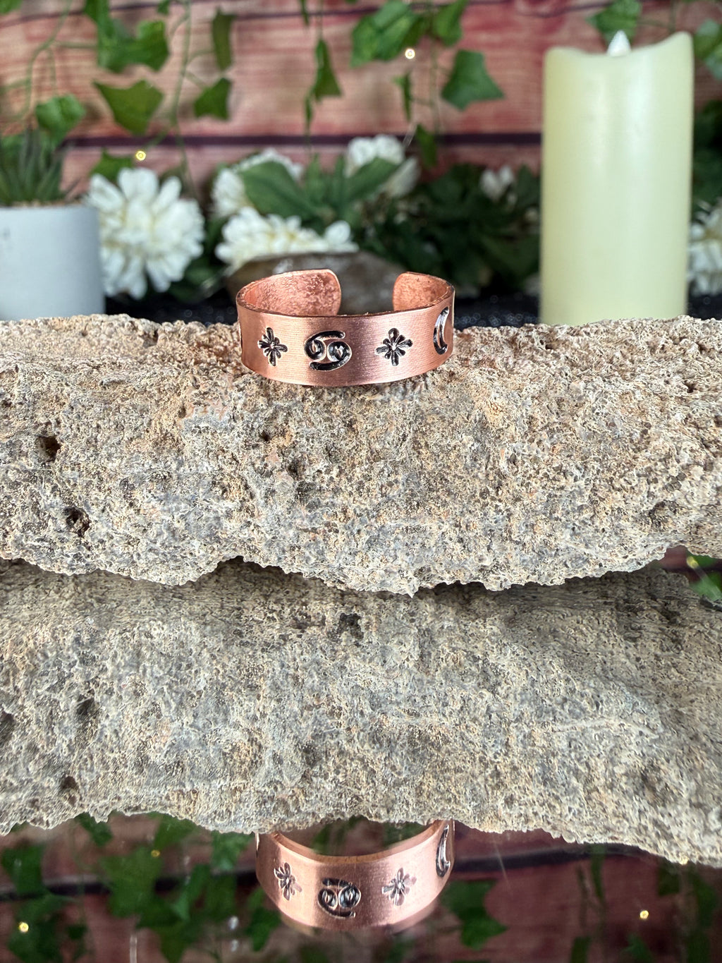✨Cancer Copper Adjustable Ring