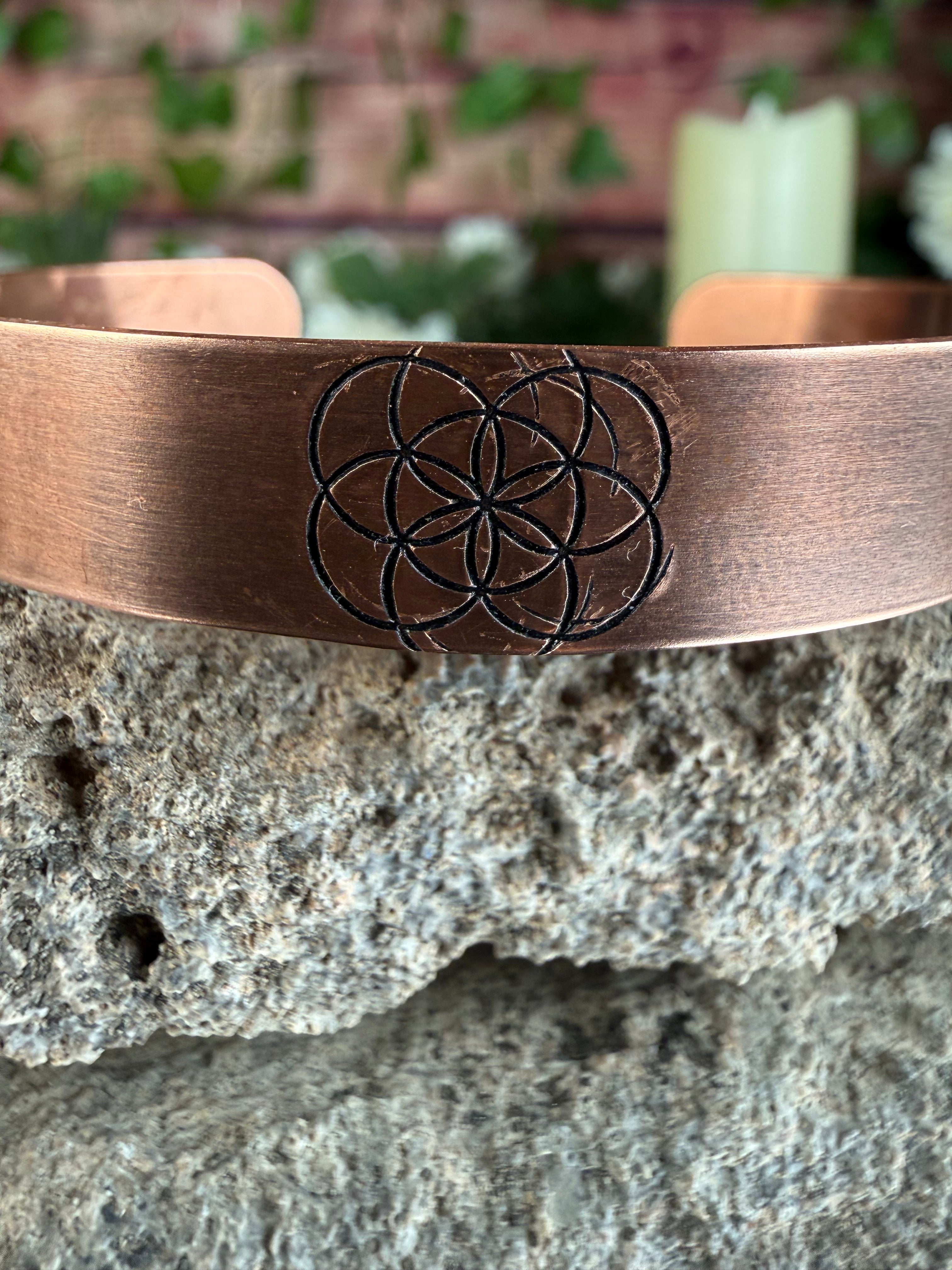 Seed of Life Copper Cuff Bracelet