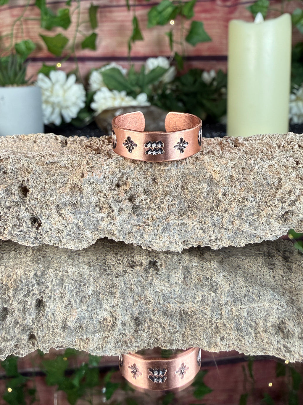 ✨Aquarius Copper Adjustable Ring