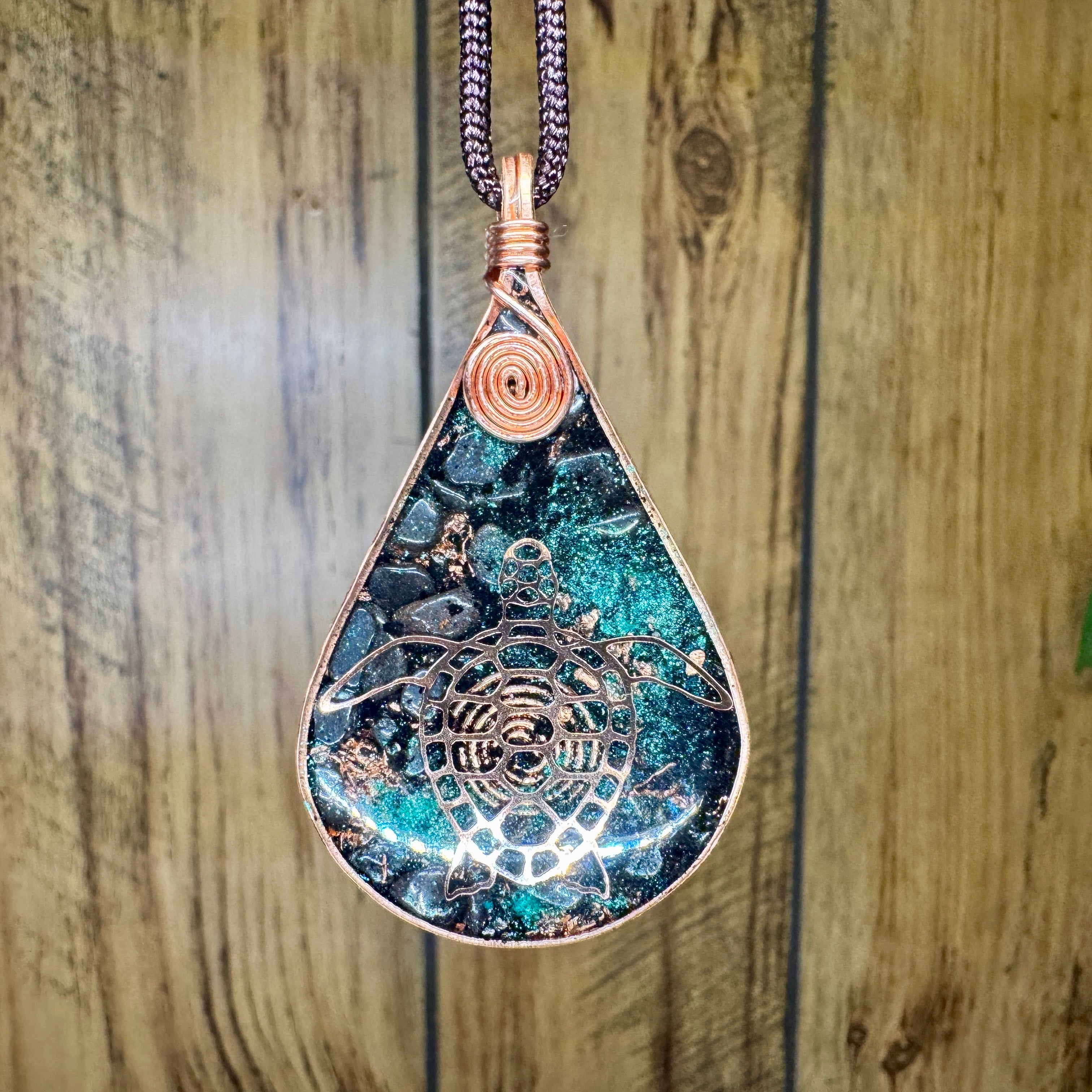 Turtle-Black Tourmaline, Hematite