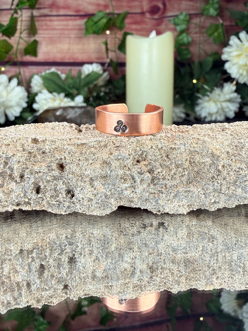 Triskelion Copper Ring