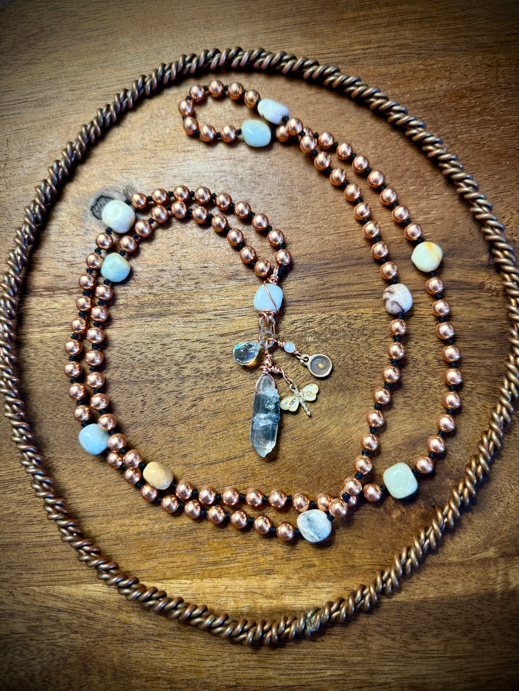 Courage & Transformation~ Interchangeable Mala w/ Amazonite & Copper
