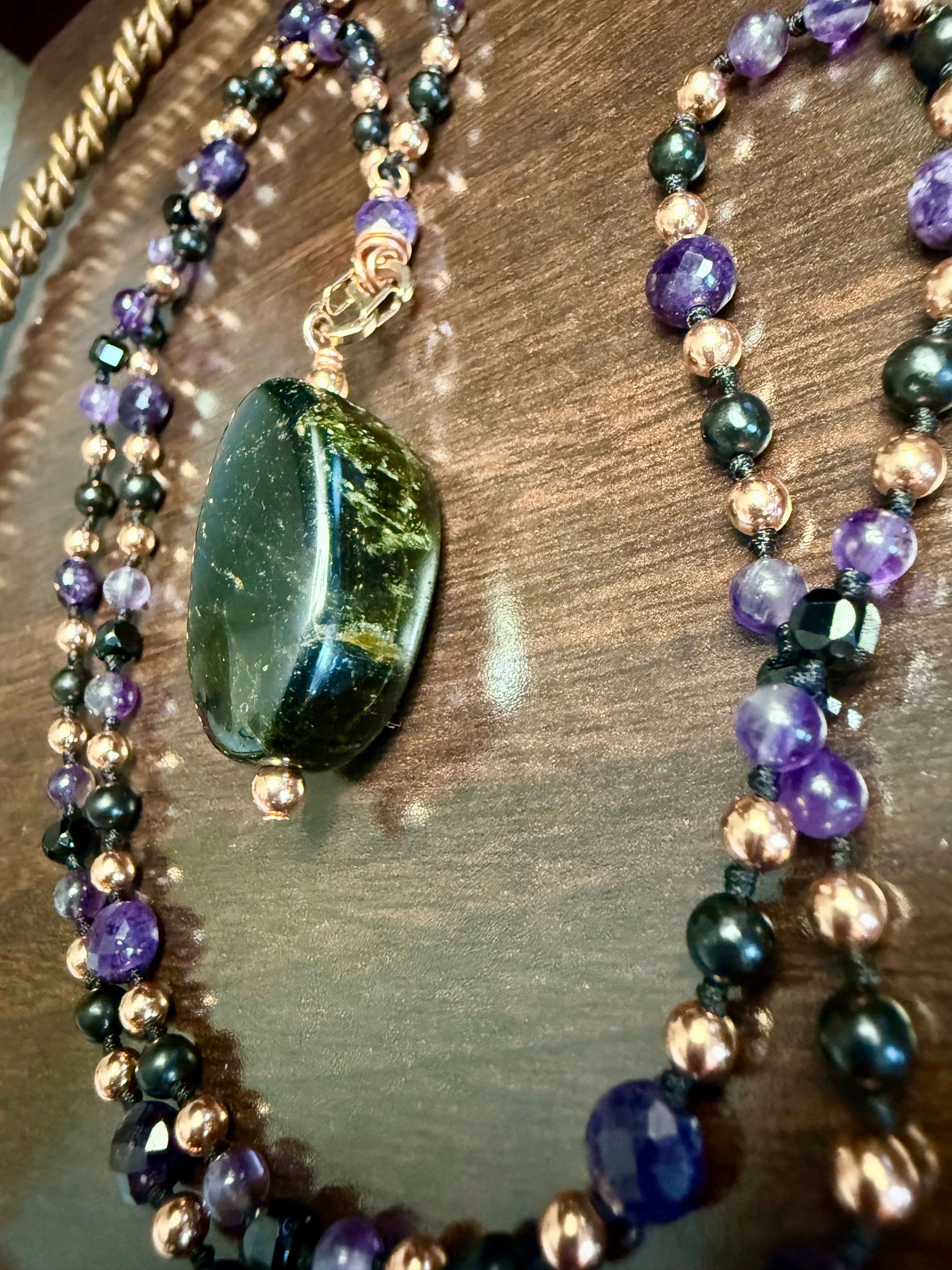 Empowered~Interchangeable Mala w/ Green Tourmaline