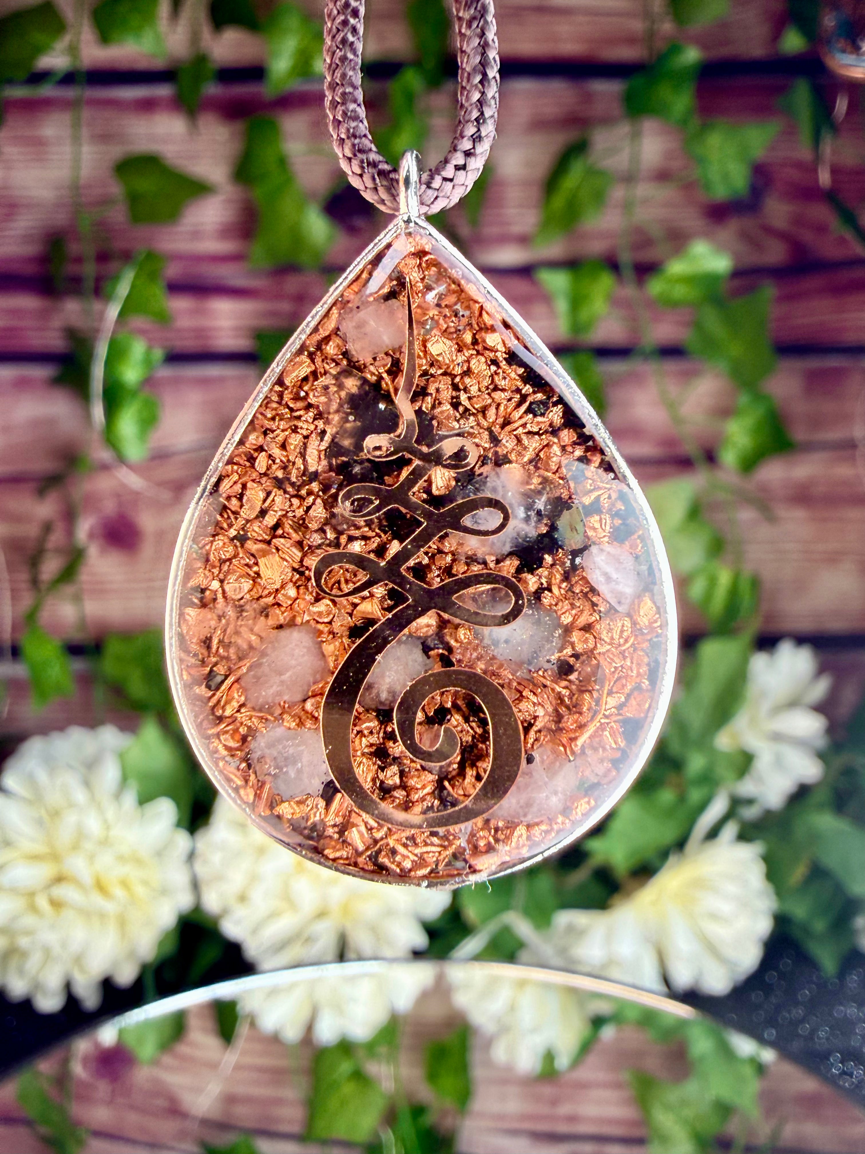 Unalome + Seed of Life Lotus~ Rose Quartz