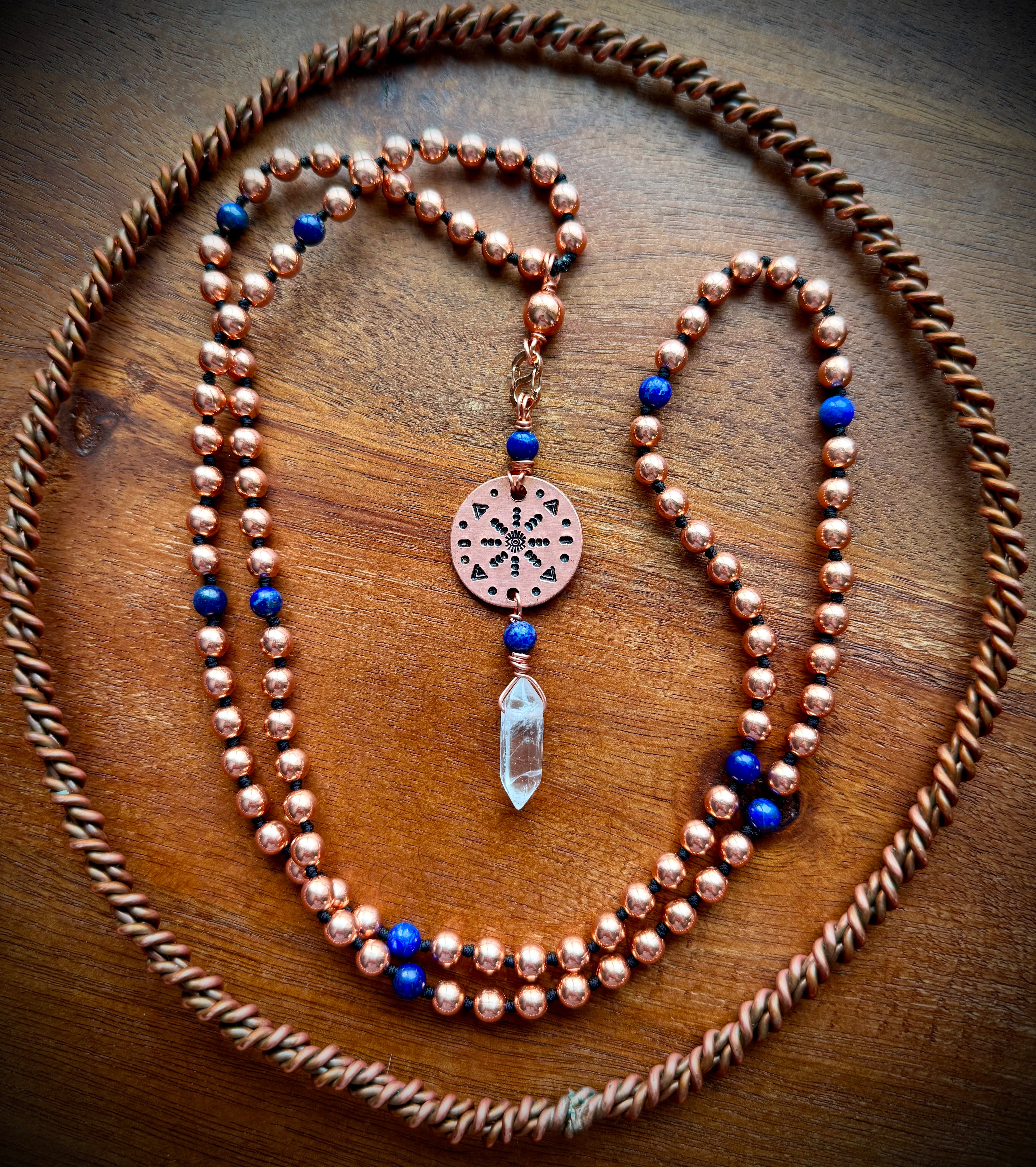 Lapis+Copper Interchangeable Mala
