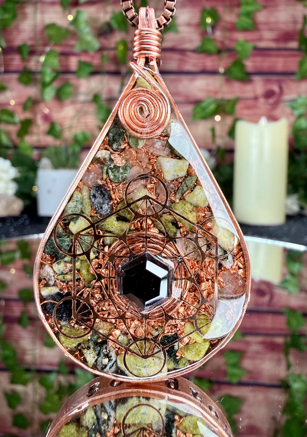 “Choose to Grow” Orgonite W/ Serpentine