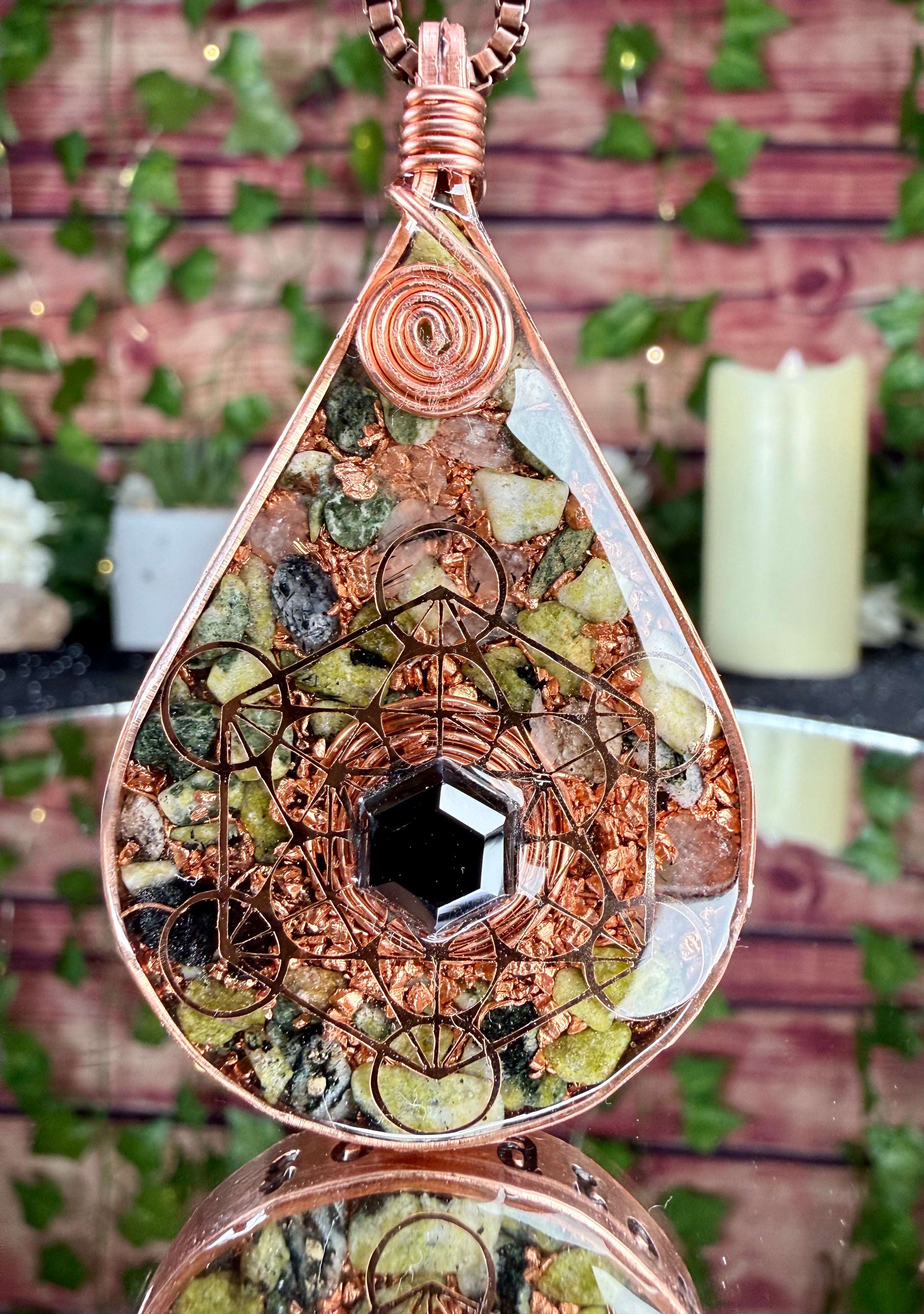 “Choose to Grow” Orgonite W/ Serpentine