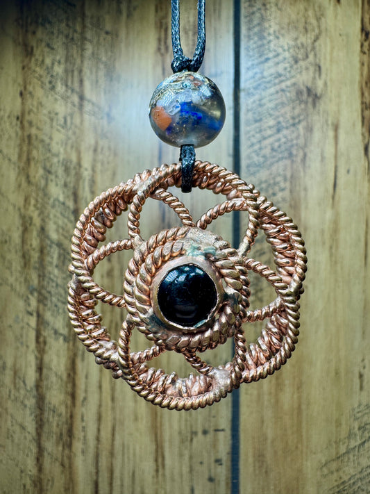 Sacred Cubit Seed of Life Tensor with Bl Tourmaline