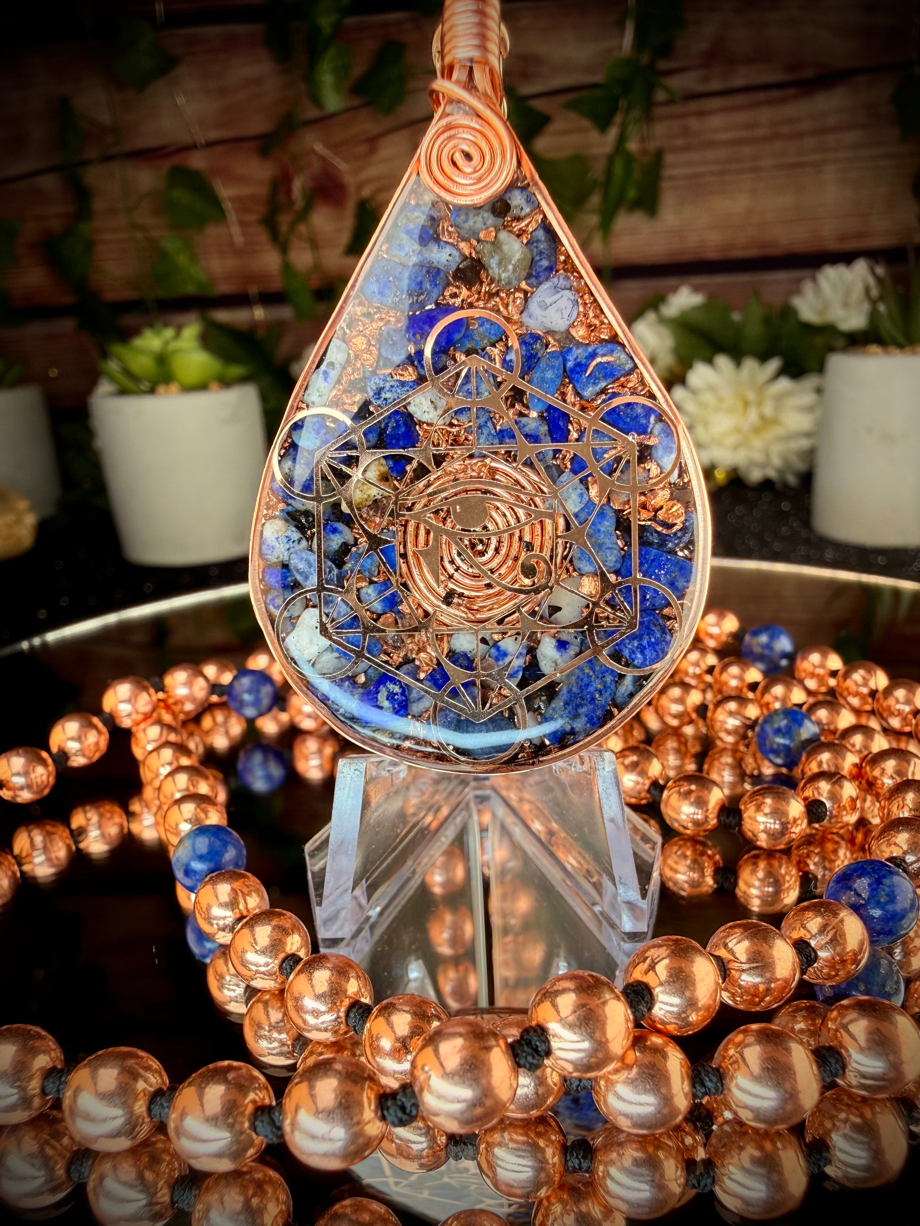 Stand in Wisdom-Orgonite Mala w/ Lapis Lazuli Signature Mala