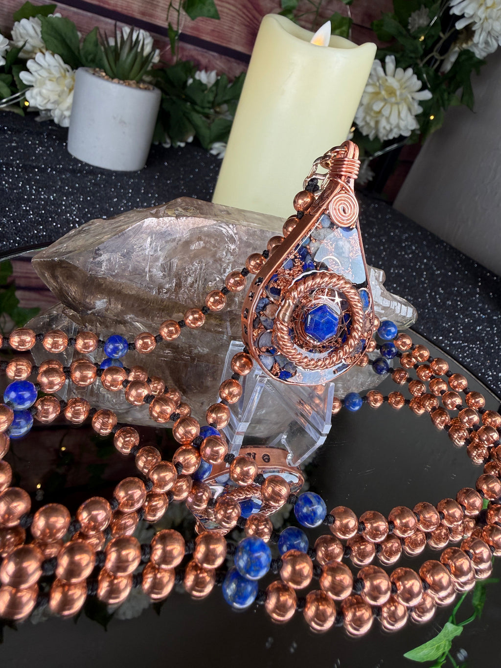 Trust the Process~ Orgonite Mala with Lapis Lazuli