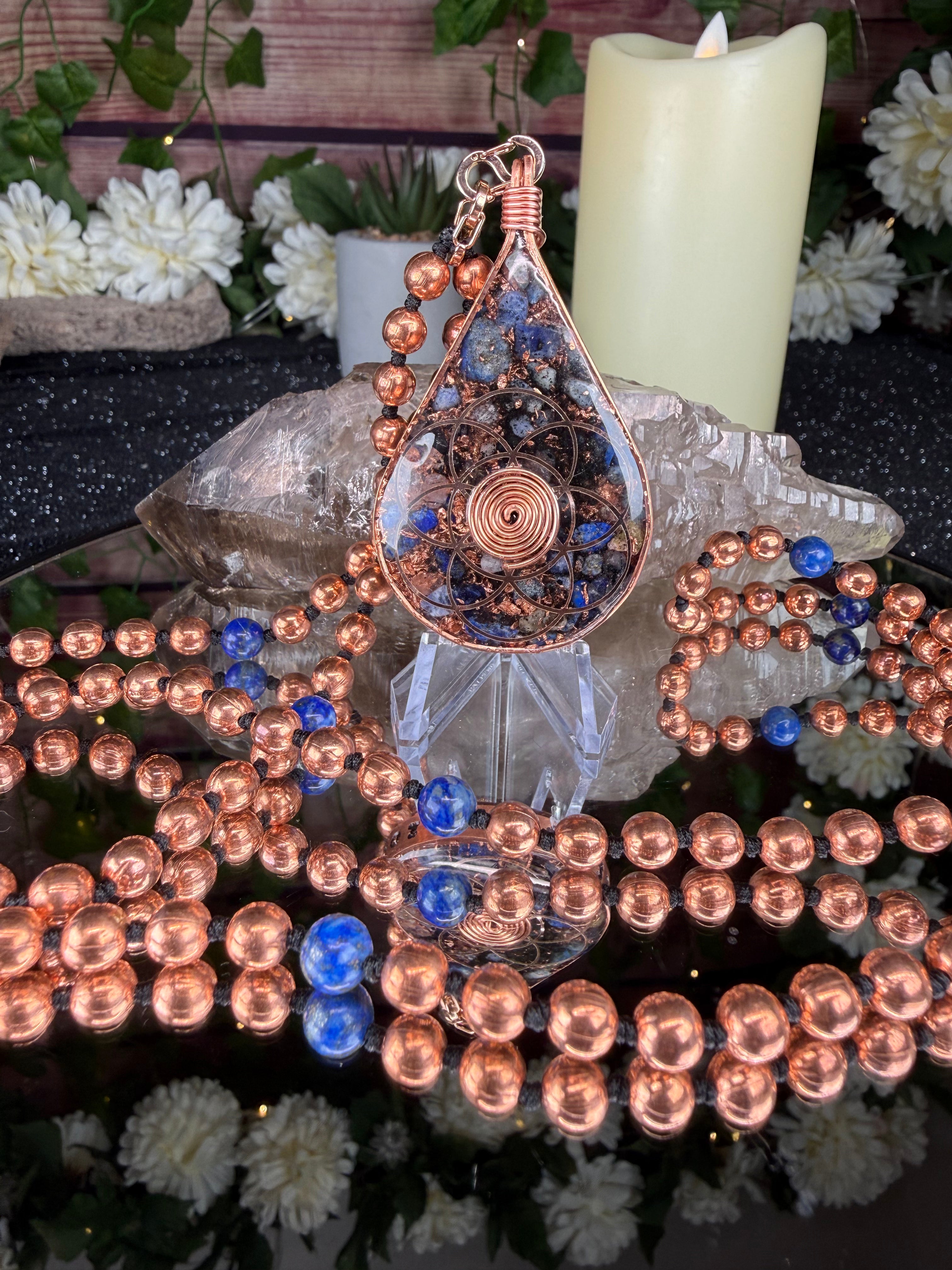 Trust the Process~ Orgonite Mala with Lapis Lazuli
