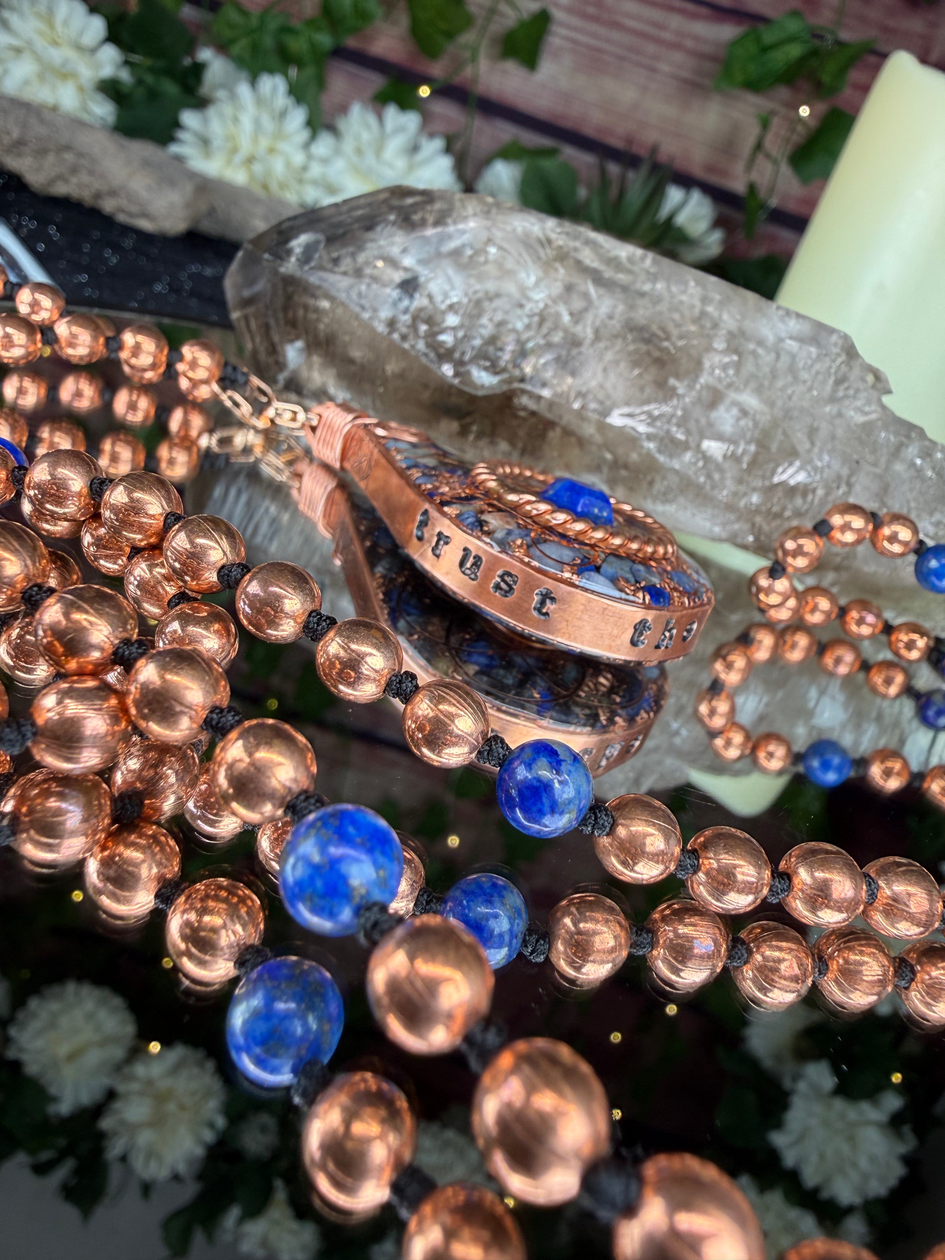Trust the Process~ Orgonite Mala with Lapis Lazuli
