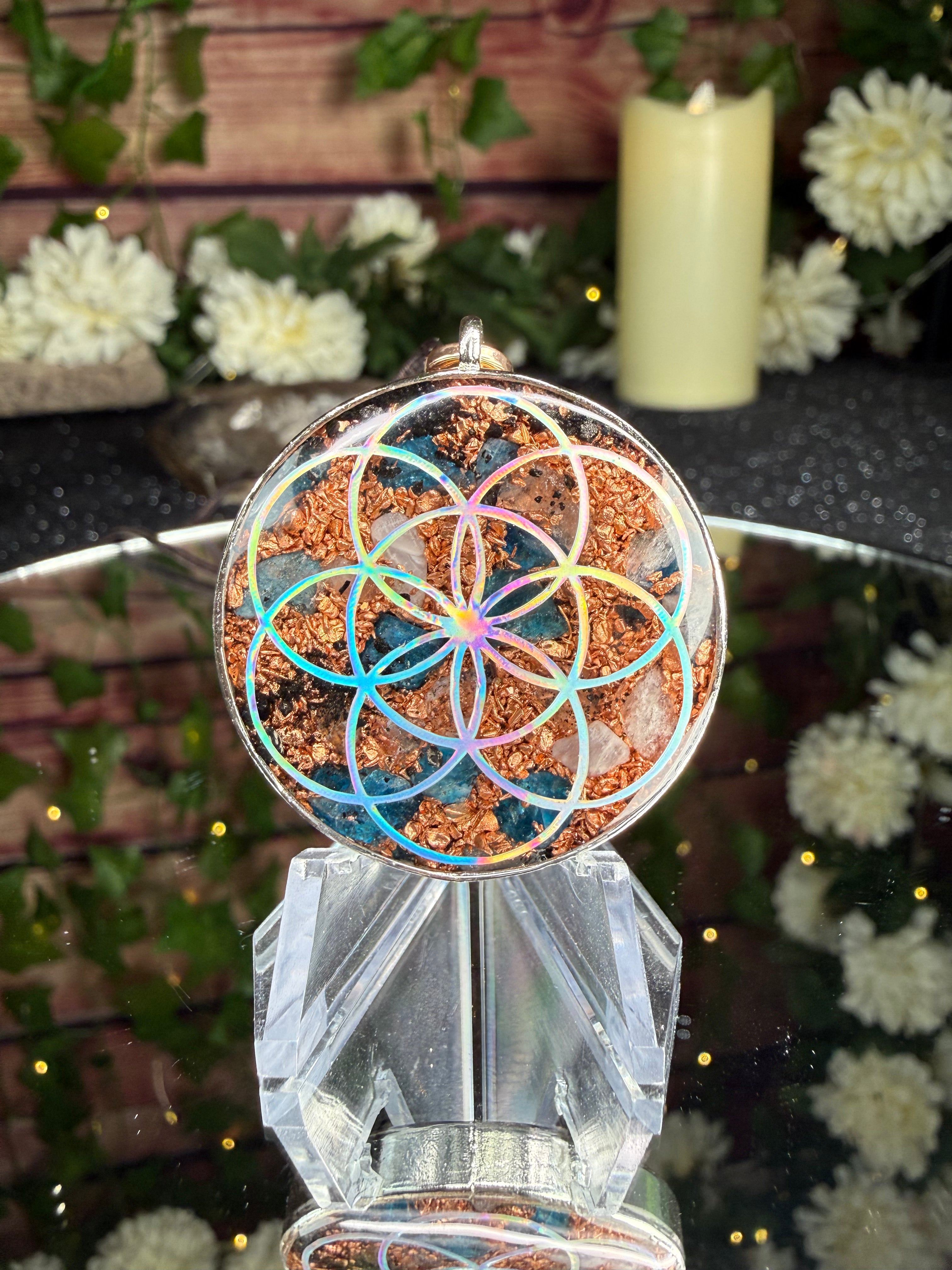 Unalome Orgonite w/ Blue Apatite
