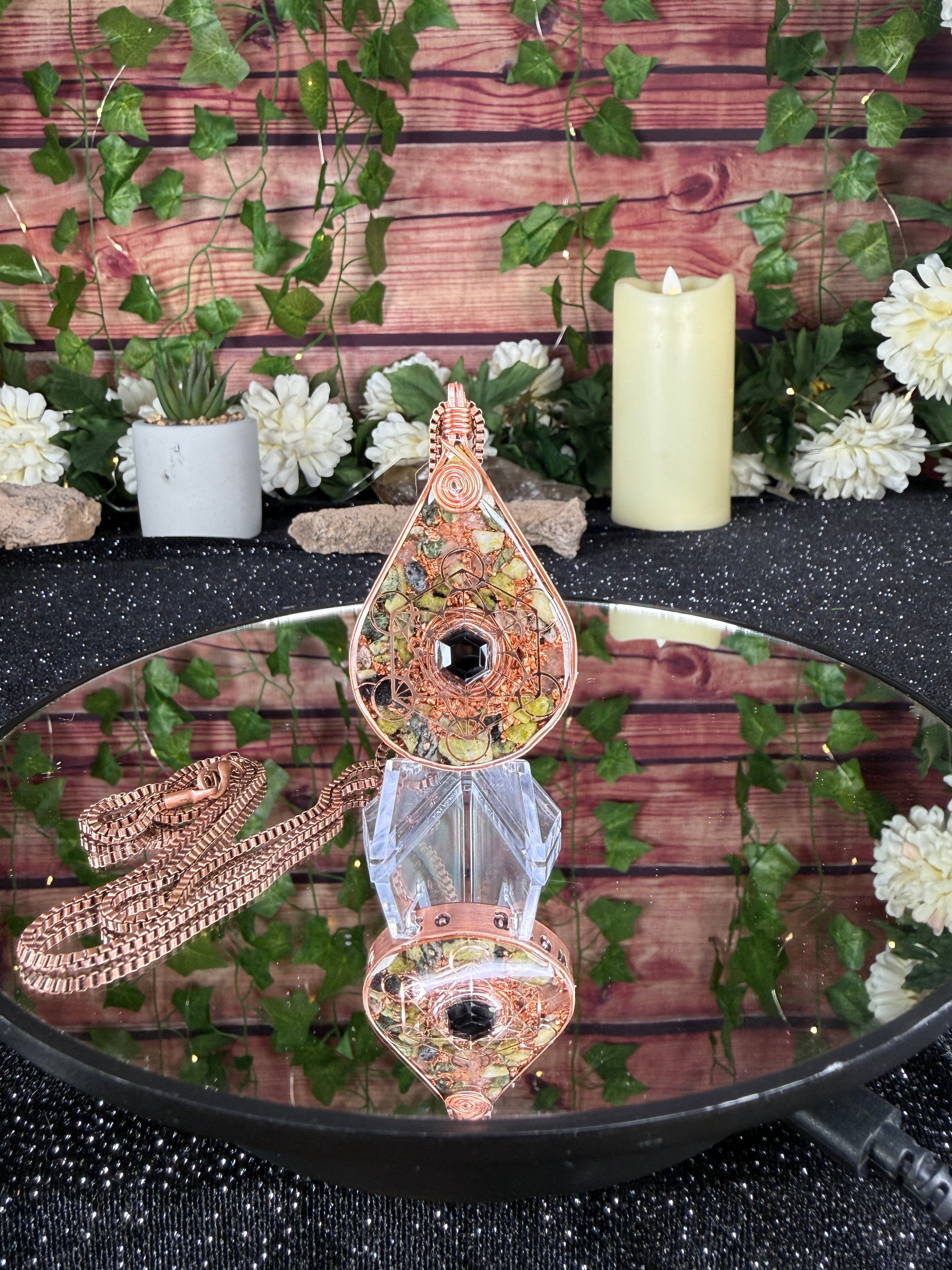 “Choose to Grow” Orgonite W/ Serpentine