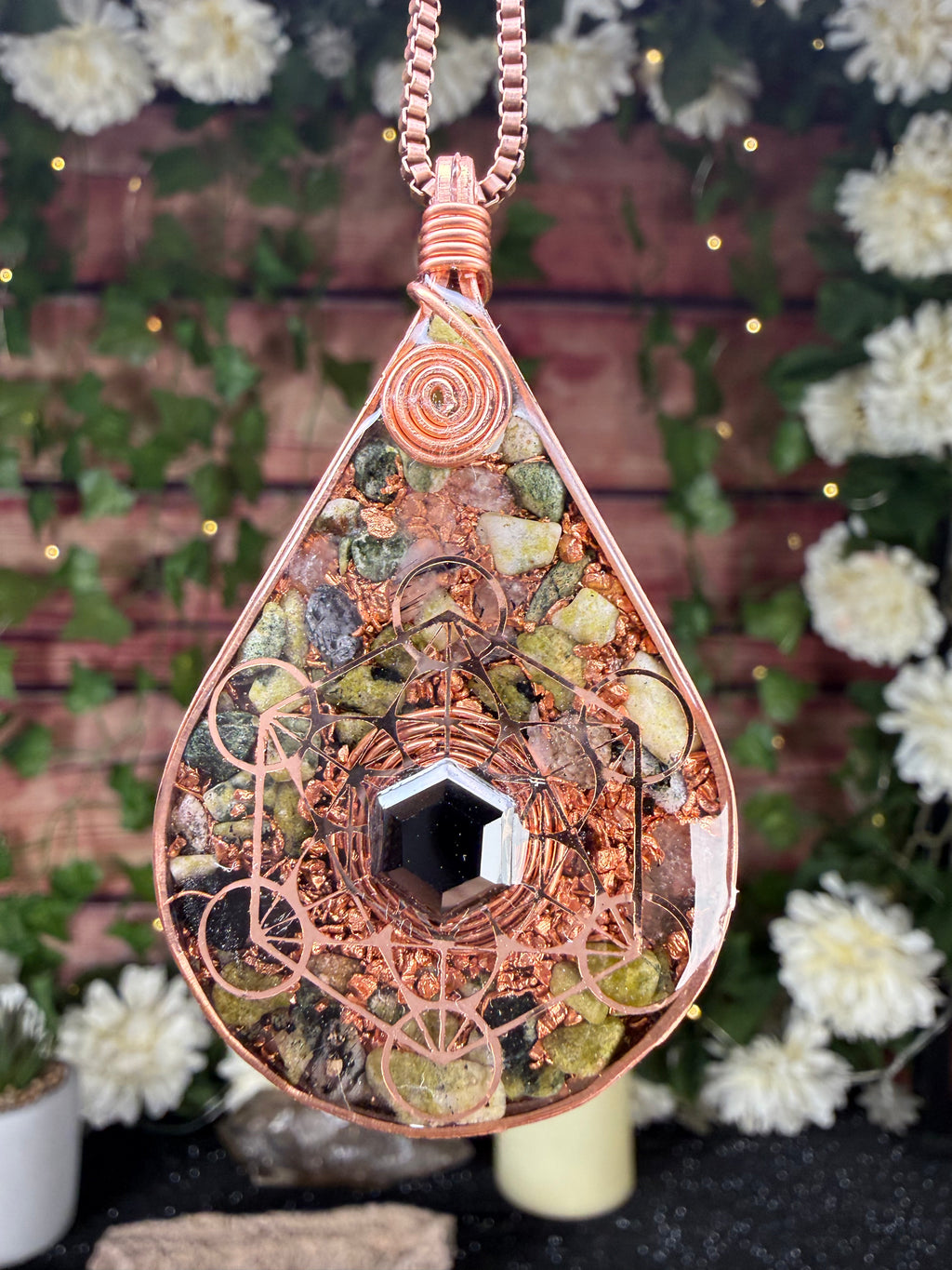 “Choose to Grow” Orgonite W/ Serpentine