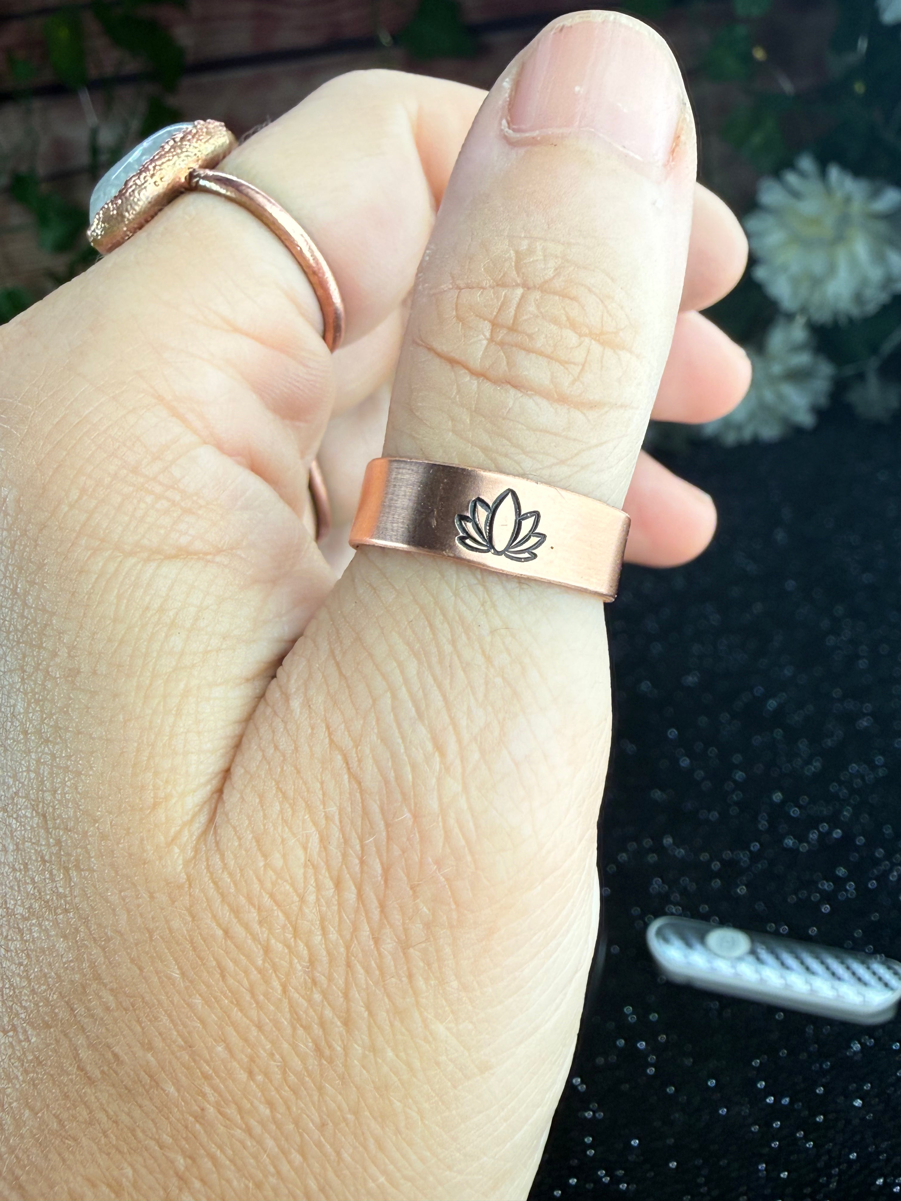 Lotus 🪷 Copper Ring