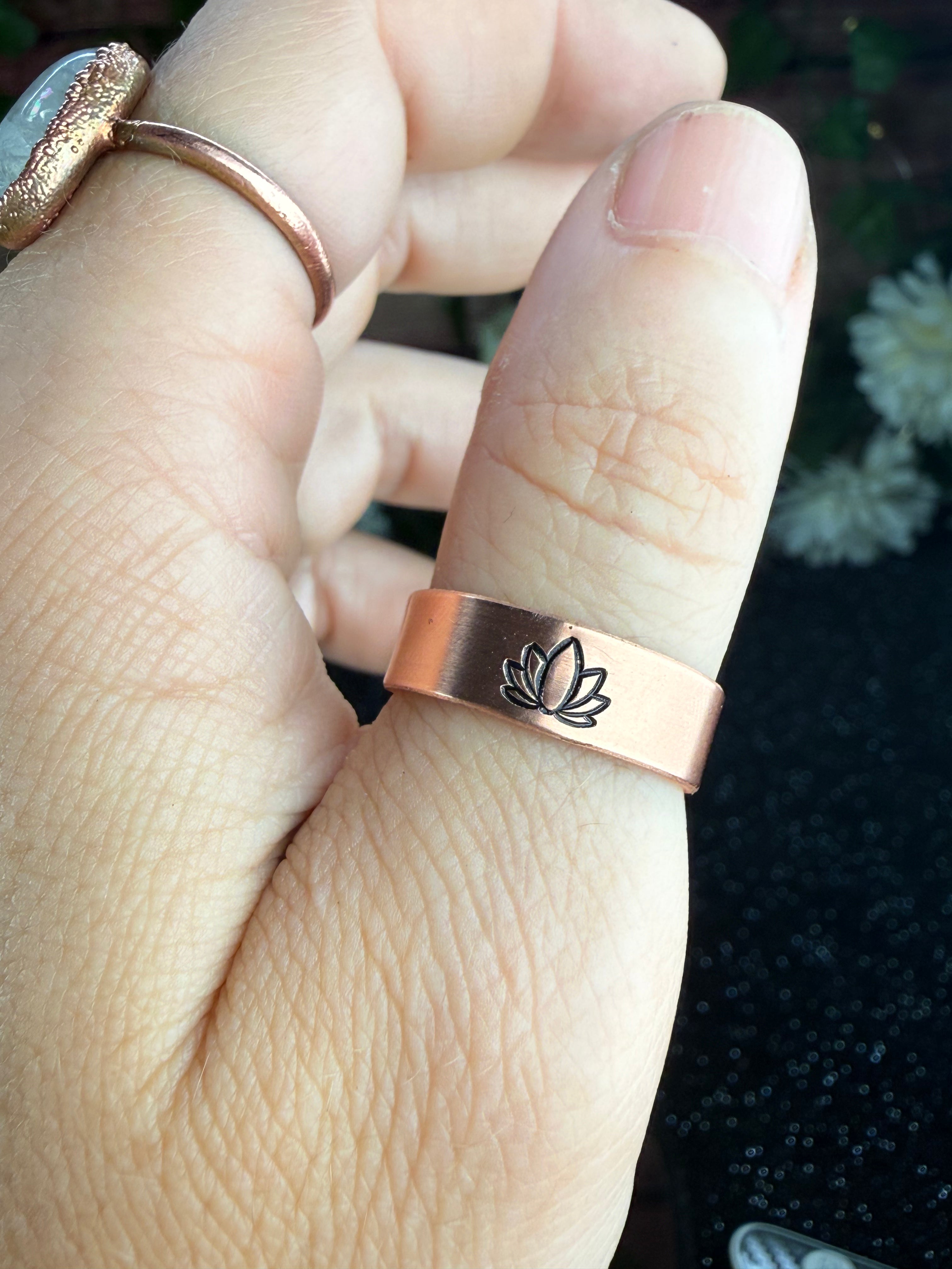 Lotus Copper Ring