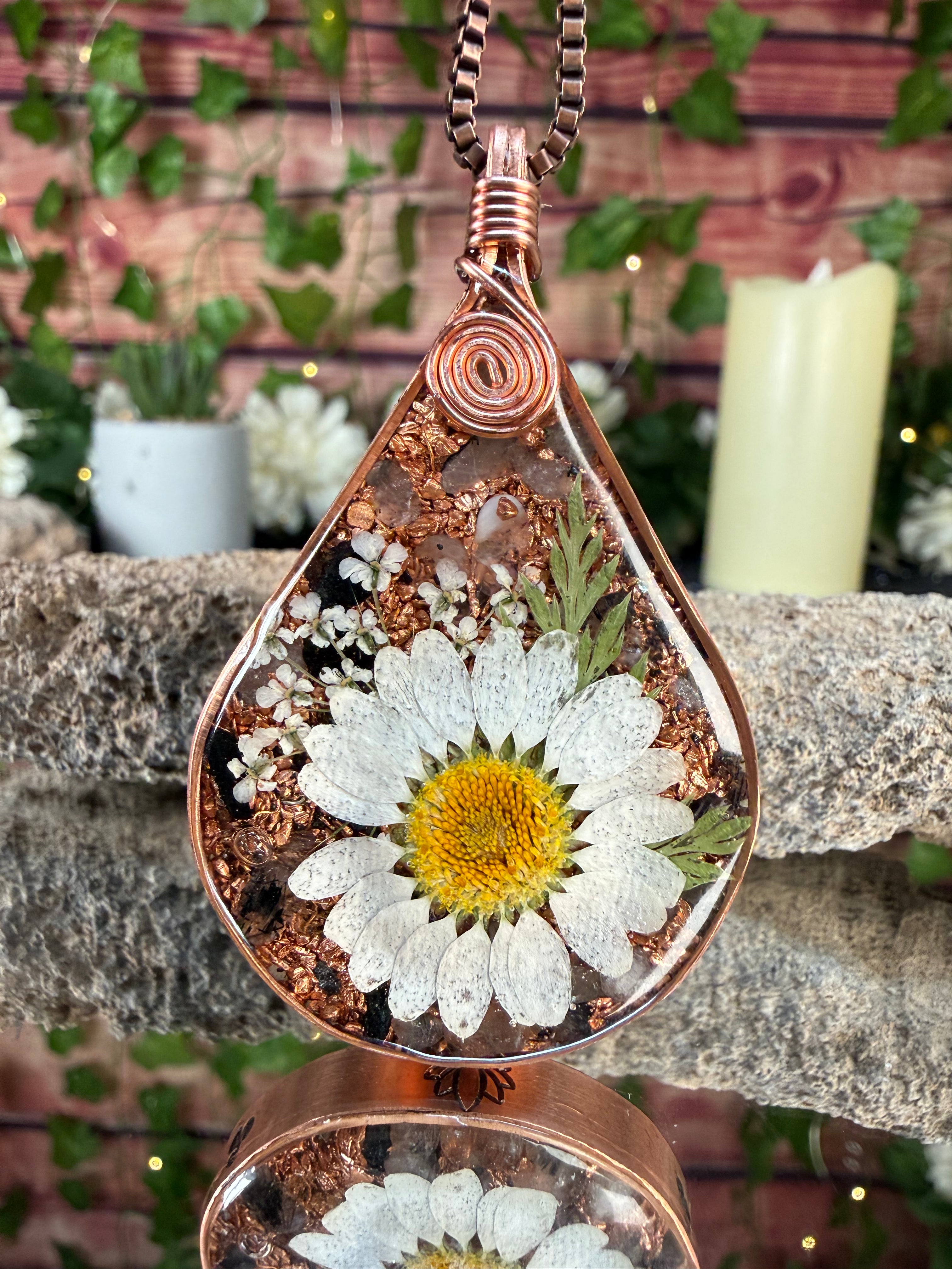 Daisy~Orgonite Pendant for Grounding
