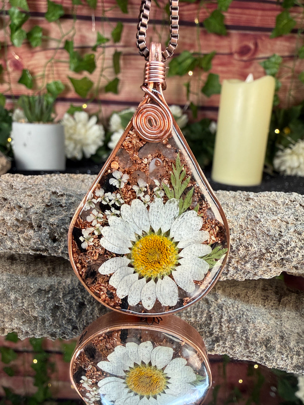 Daisy~Orgonite Pendant for Grounding