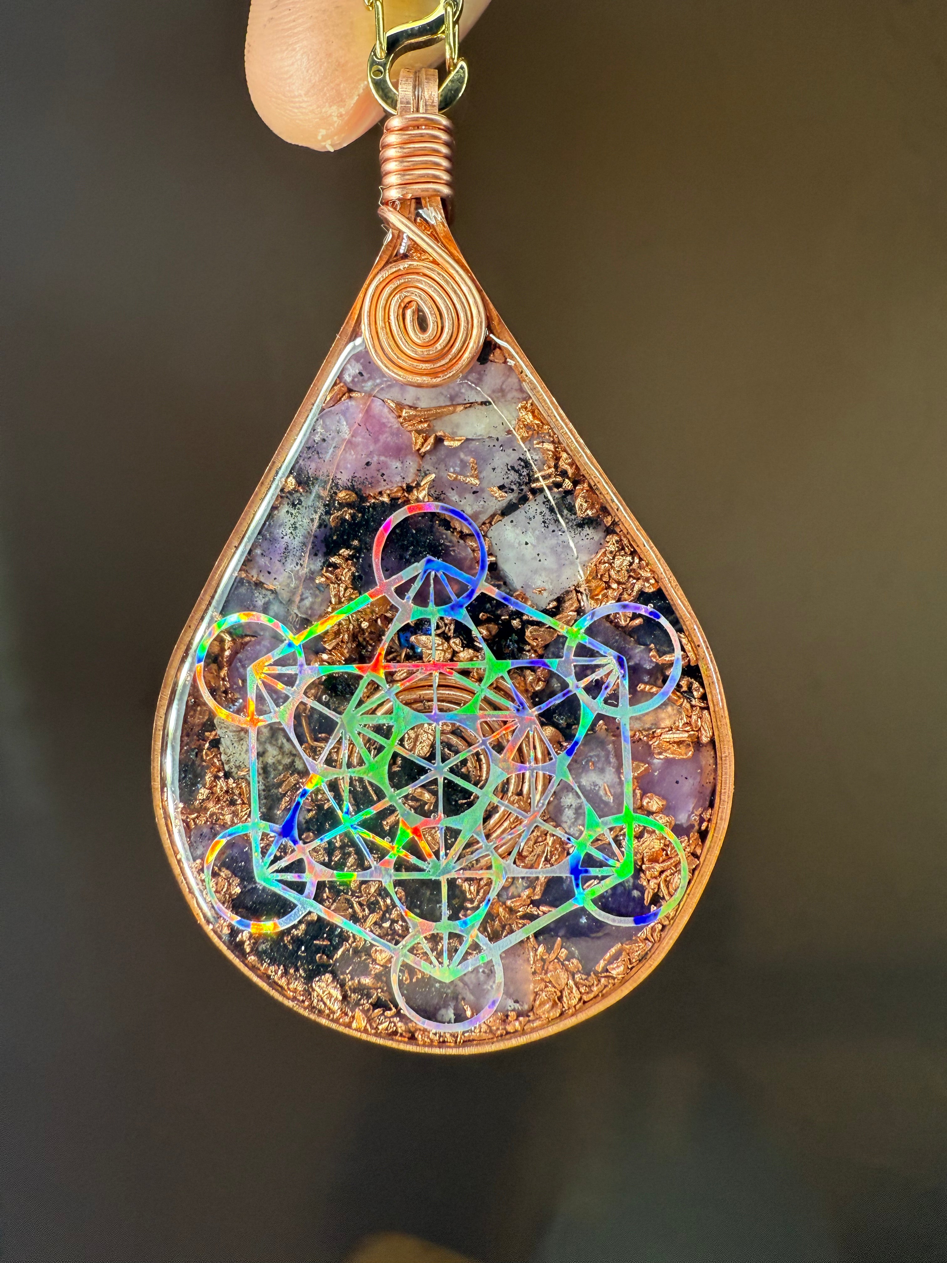 Calm & focused-Lepidolite & Aura Quart