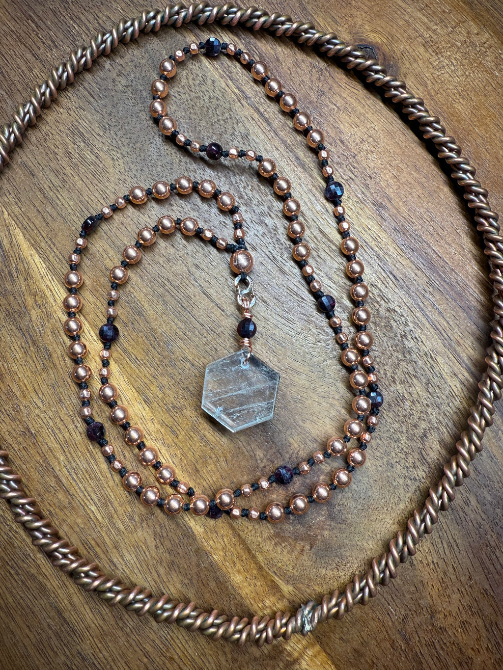 Copper & Garnet Interchangeable Mala