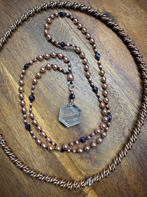 Copper & Garnet Interchangeable Mala