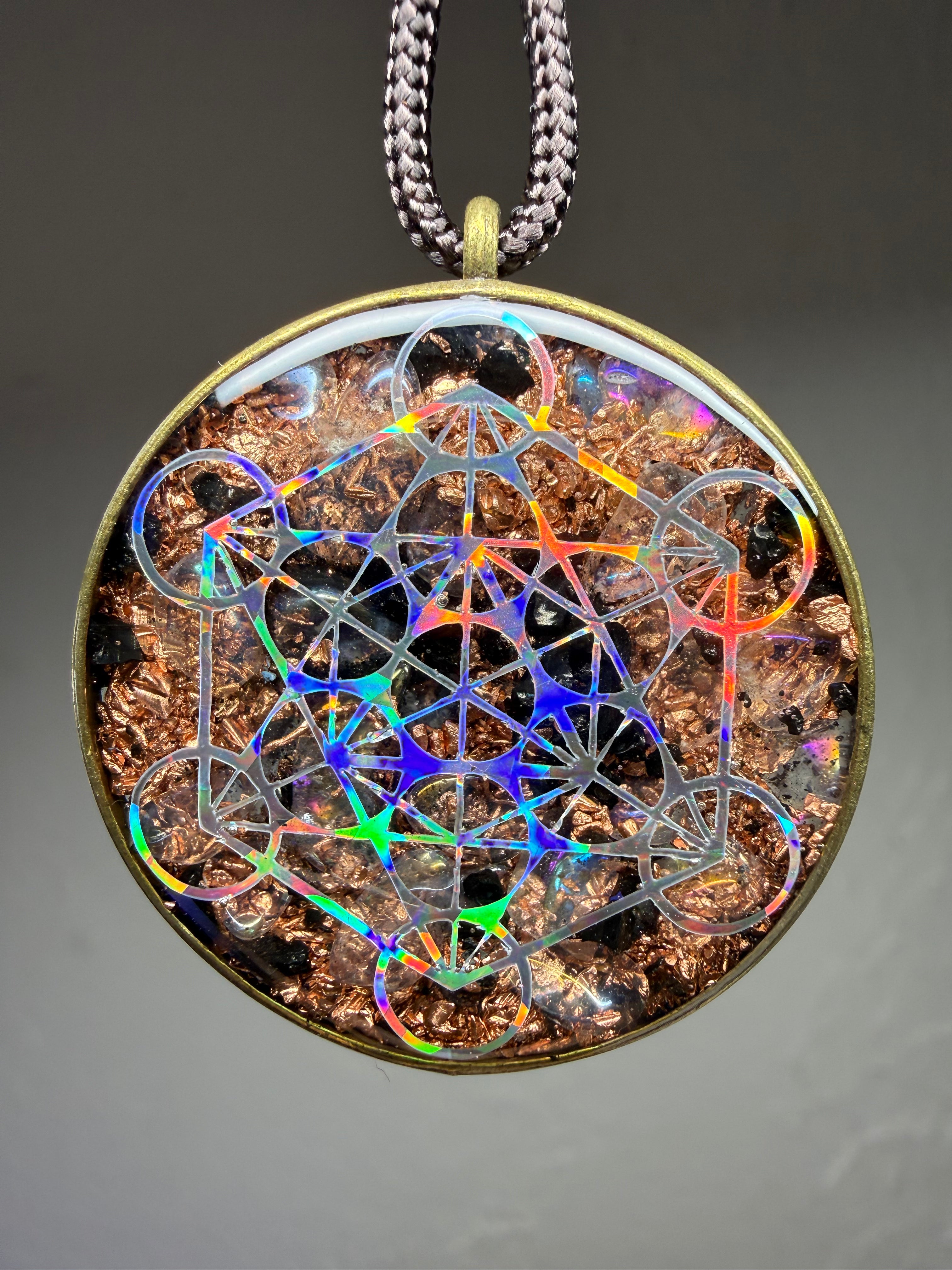 Aura Quartz~Metatron’s Cube+Seed of Life