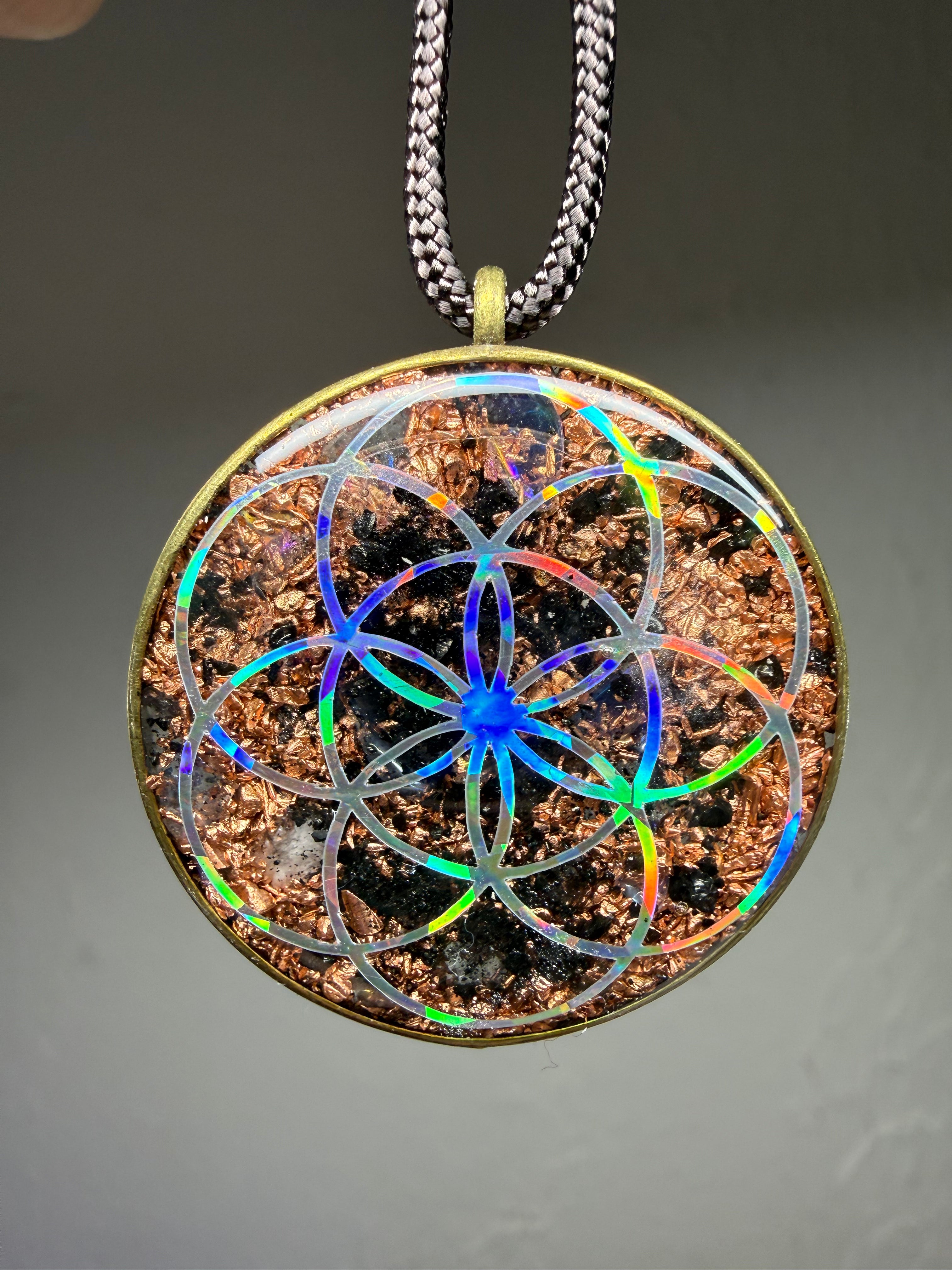 Aura Quartz~Metatron’s Cube+Seed of Life